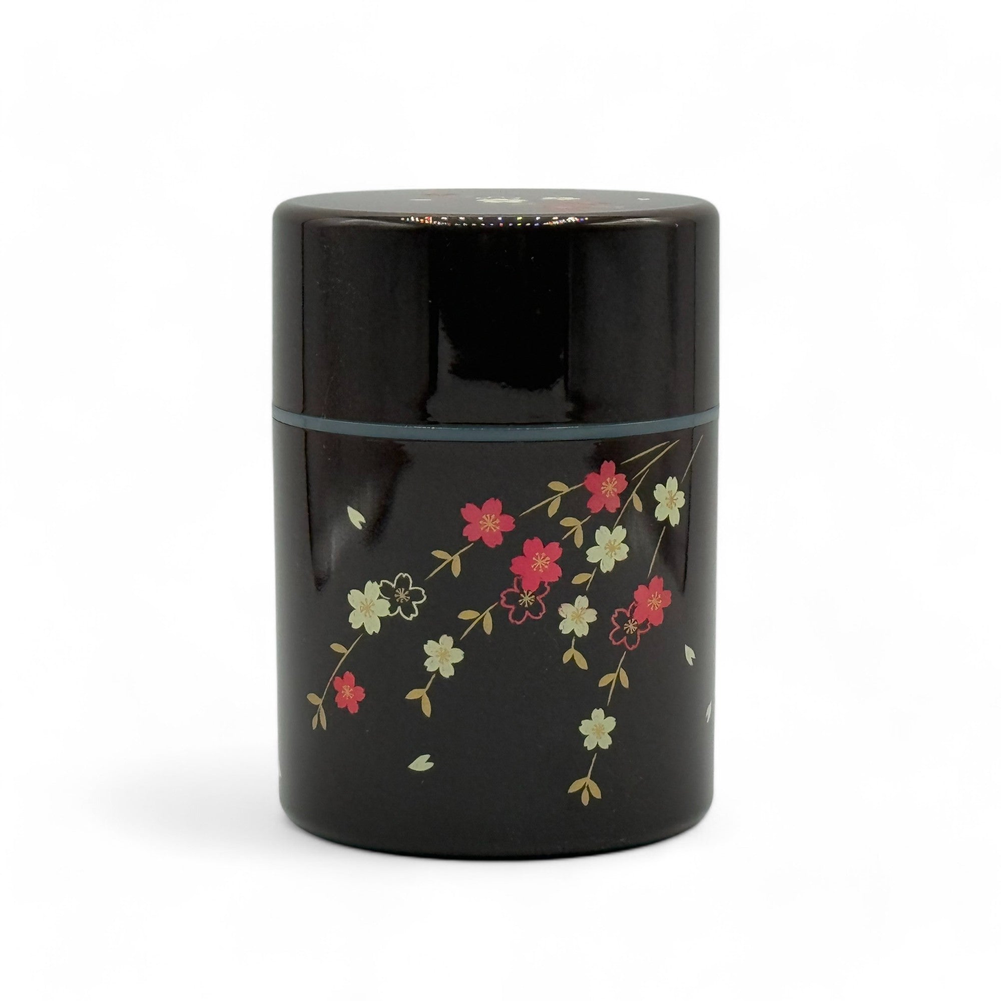 Inoue Tea Tame Flower Hana Brown Lacquered Resin Tea Canister - Japanese Chazutsu