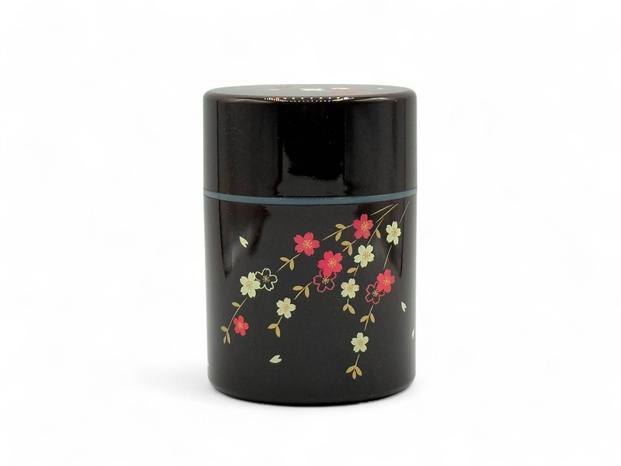 Inoue Tea Tame Flower Hana Brown Lacquered Resin Tea Canister - Japanese Chazutsu
