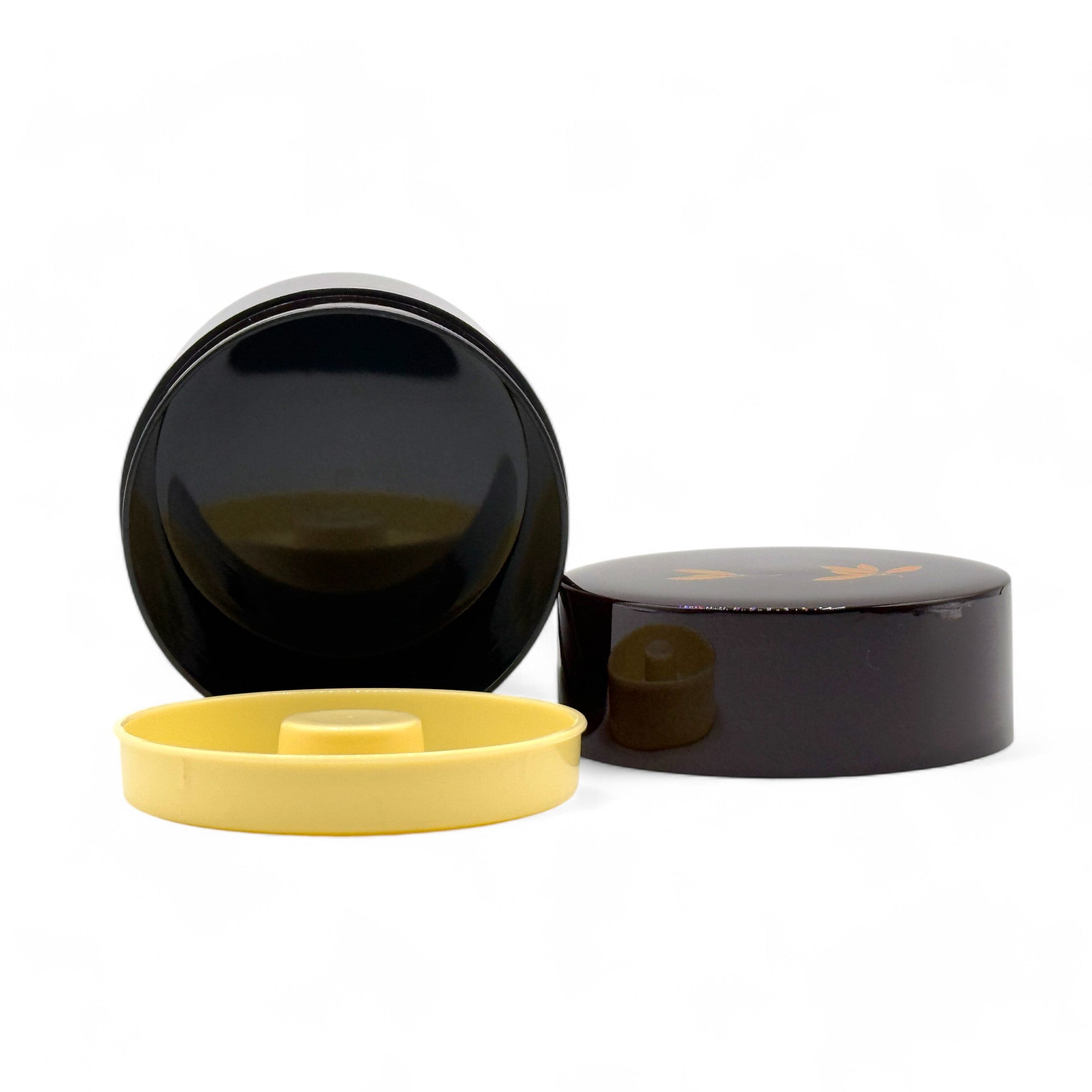 Inoue Tea Tame Golden Leaf Brown Resin Lacquered Tea Canister - Japanese Chazutsu
