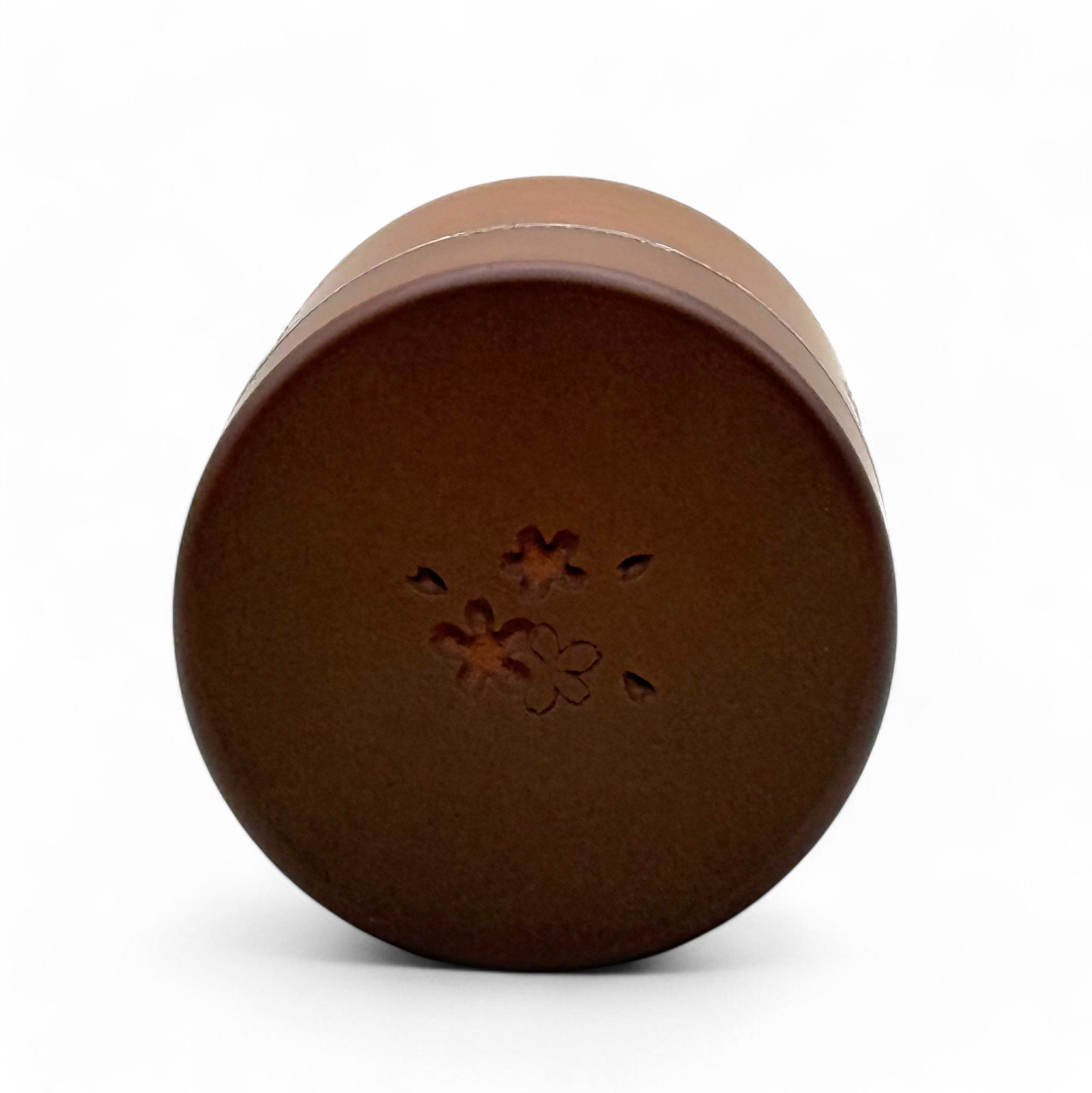 Inoue Tea Sakura Brown Polished Grain Resin Tea Canister by Miyamoto Sangyo - Japanese Chazutsu