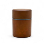 Inoue Tea Sakura Brown Polished Grain Resin Tea Canister by Miyamoto Sangyo - Japanese Chazutsu