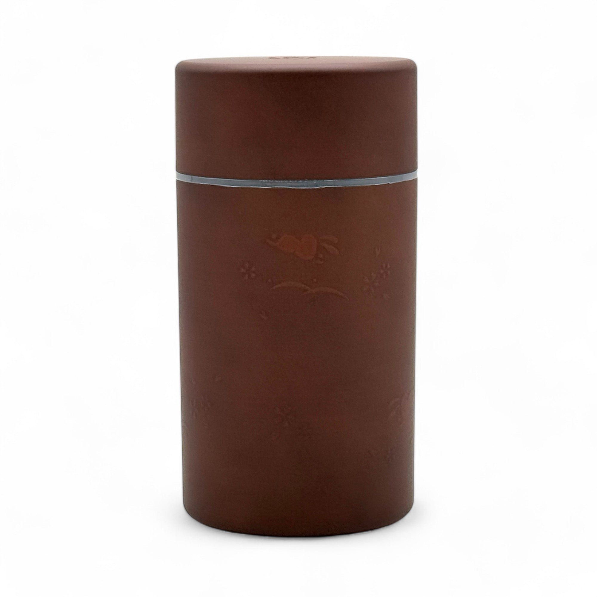 Inoue Tea Usagi Rabbit Brown Polished Grain Resin Tea Canister by Miyamoto Sangyo - Japanese Chazutsu
