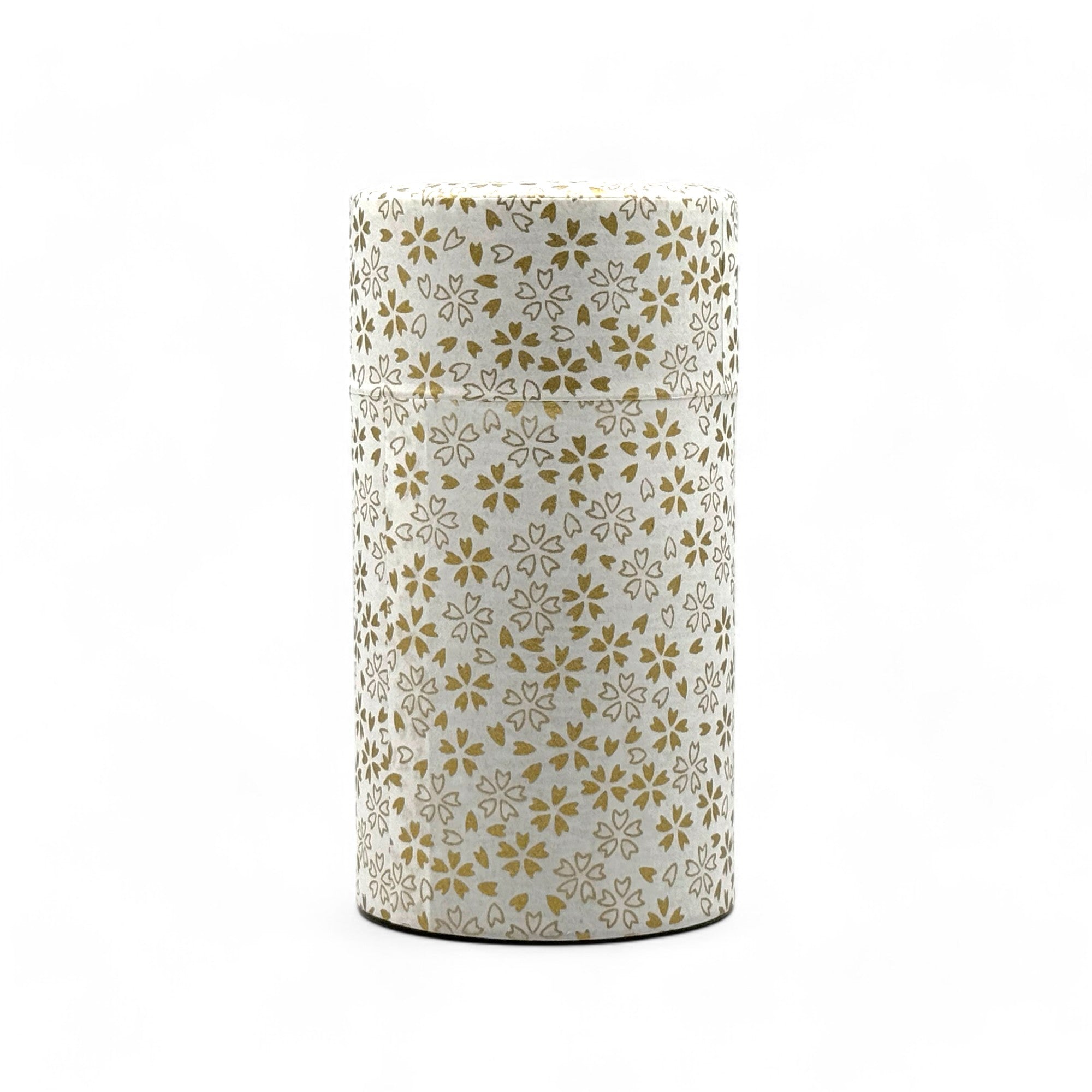 Inoue Tea Kenran Hana White Washi Paper Wrapped Tea Canister (L) - Japanese Chazutsu