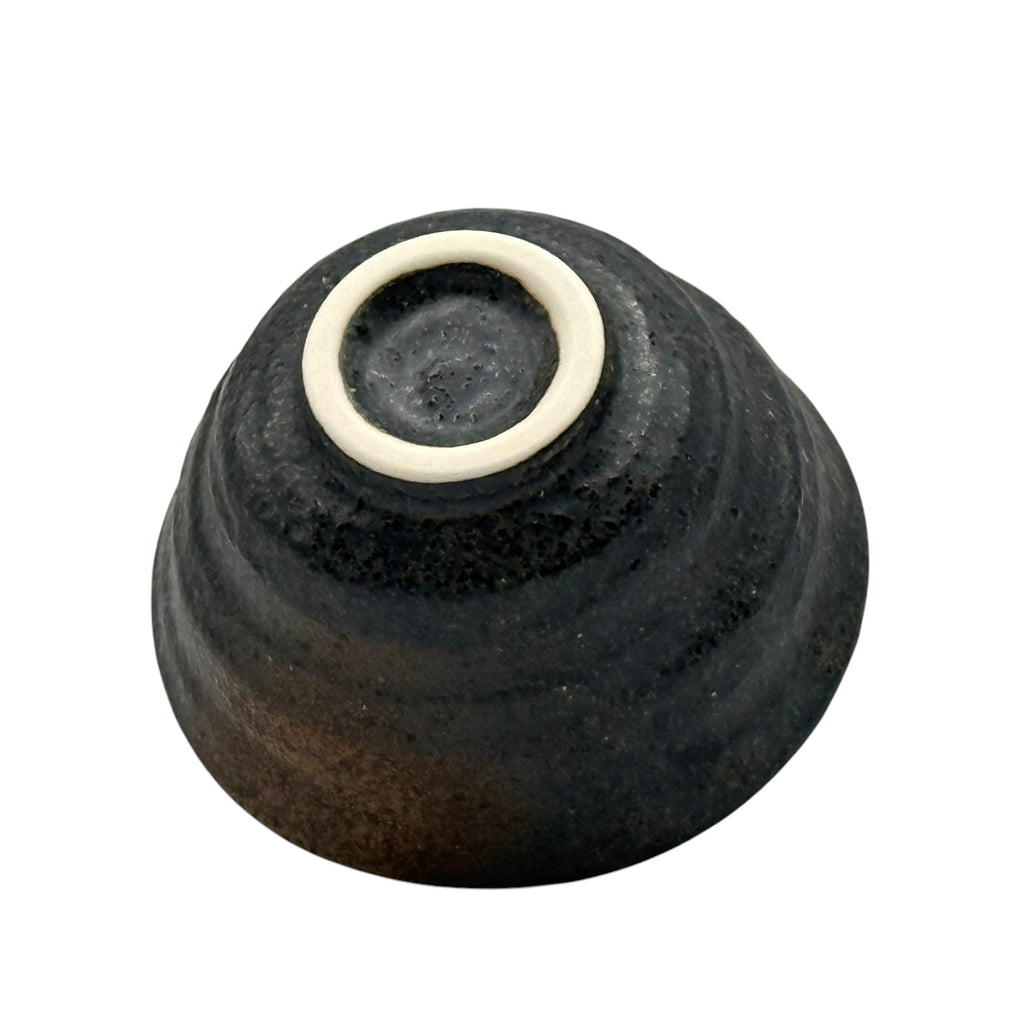 Inoue Tea Rokubei Black Bizen-yaki Yunomi - Japanese Sencha Teacup