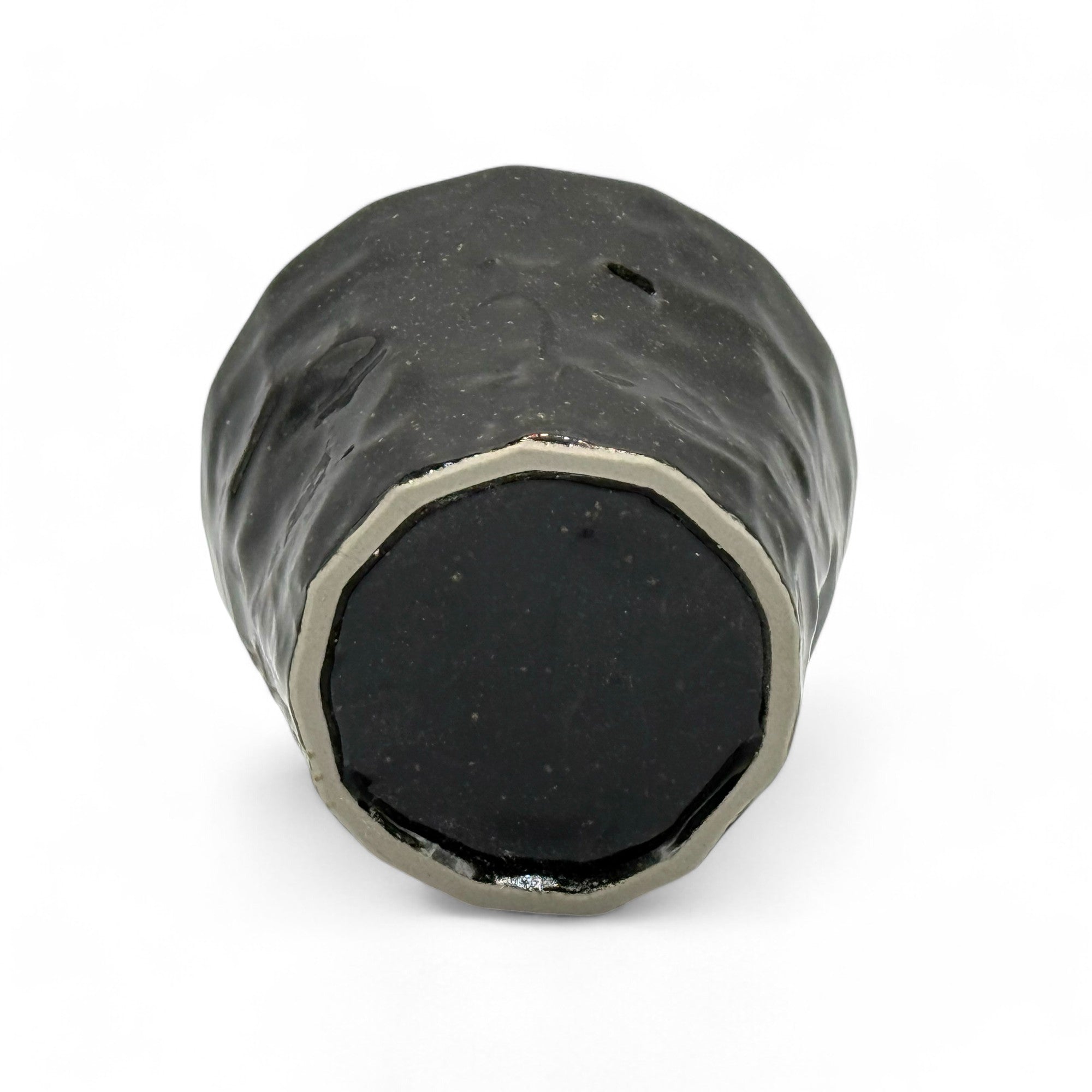 Inoue Tea Kuro Rock Black Mino-yaki Yunomi - Japanese Teacup