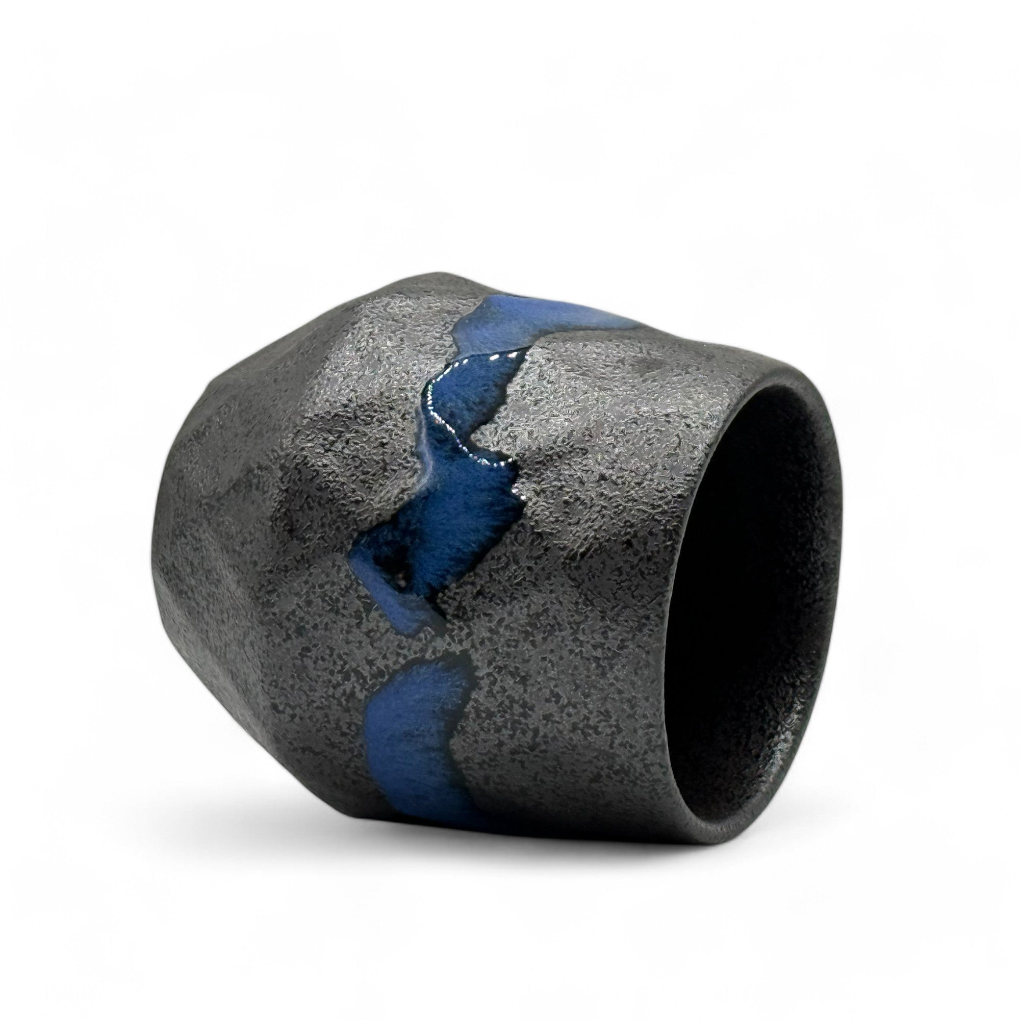 Kurobuki Ryusui Gray Blue Mino-yaki Yunomi - Japanese Teacup