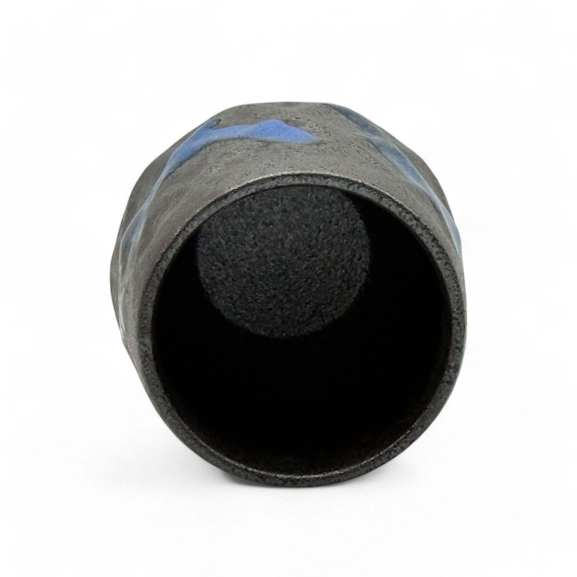Inoue Tea Kurobuki Ryusui Gray Blue Mino-yaki Yunomi - Japanese Teacup