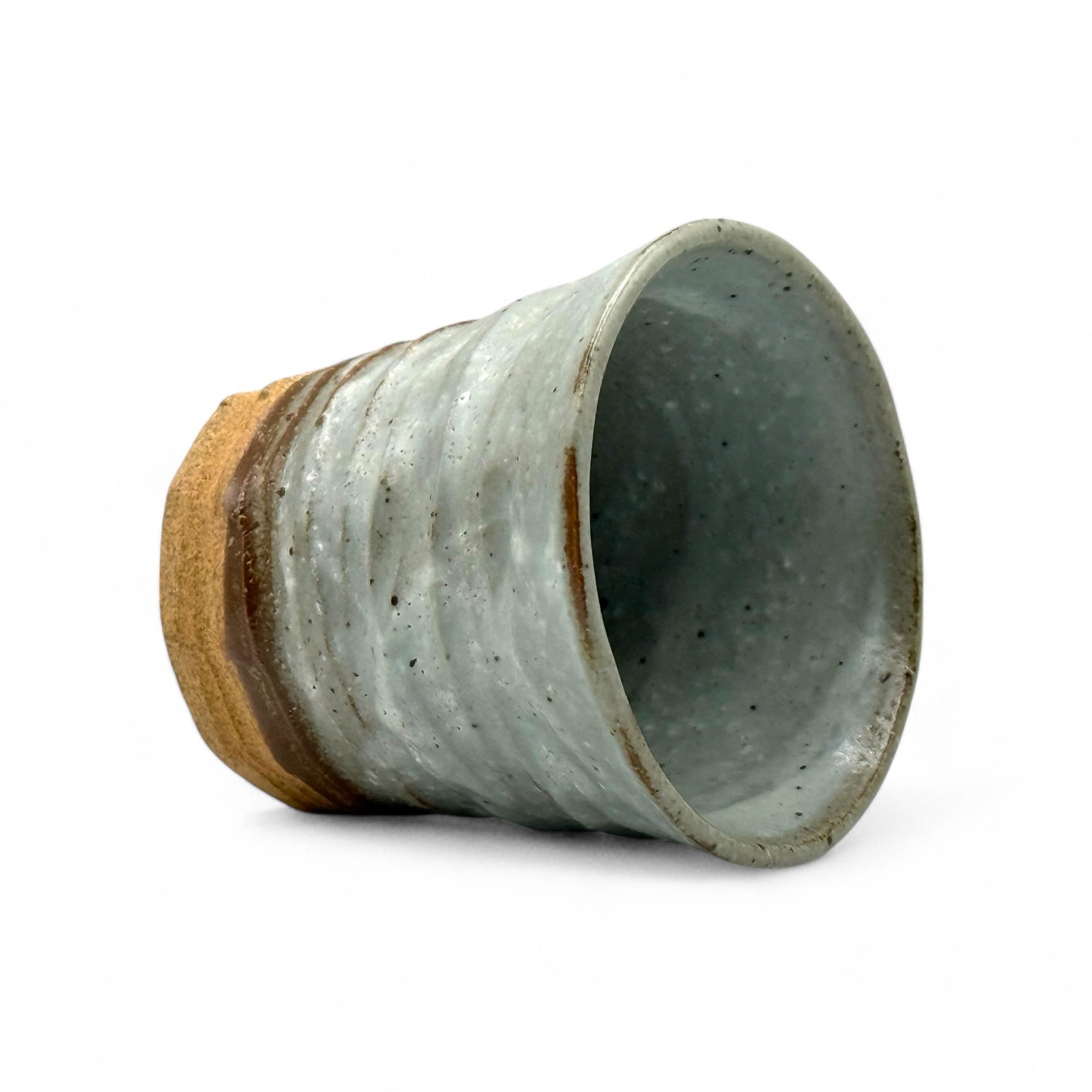 Inoue Tea Kohiki Shiro Gray Mino-yaki Yunomi - Japanese Teacup