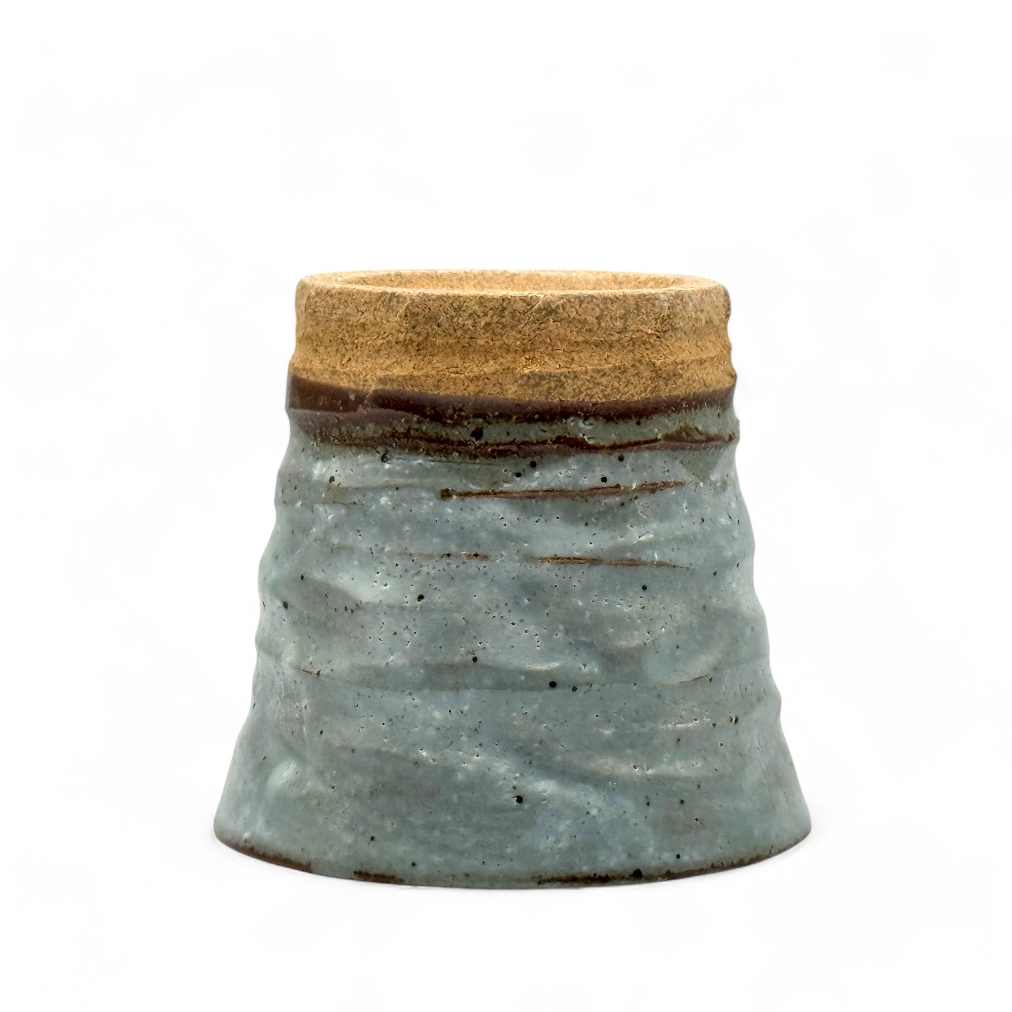 Inoue Tea Kohiki Shiro Gray Mino-yaki Yunomi - Japanese Teacup