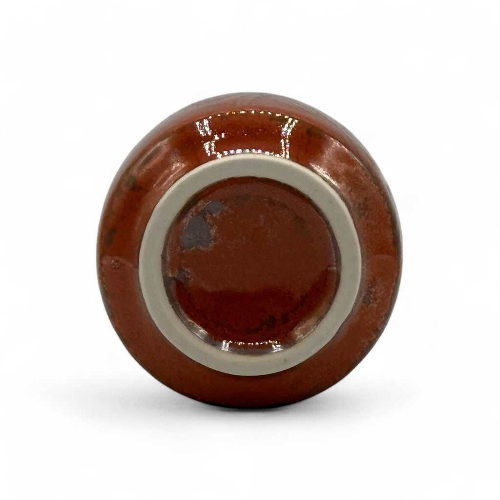 Inoue Tea Shun Nagashi Red Mino-yaki Yunomi - Japanese Teacup