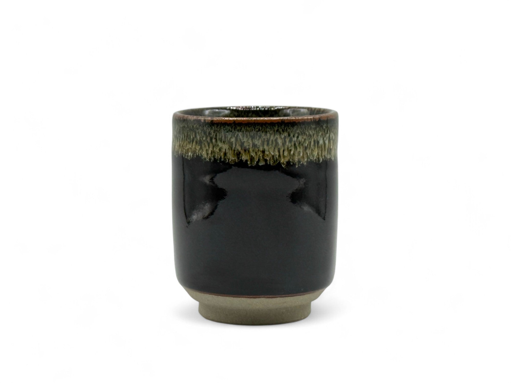 Inoue Tea Tetsu Black Mino-yaki Yunomi - Japanese Teacup