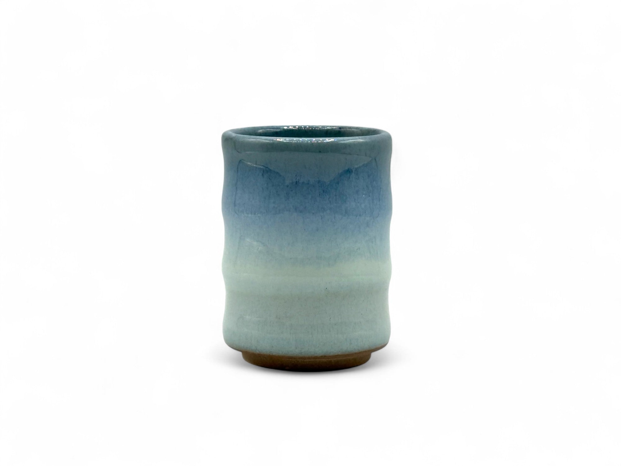 Inoue Tea Ranyu Nagashi Blue Mino-yaki Yunomi - Japanese Teacup