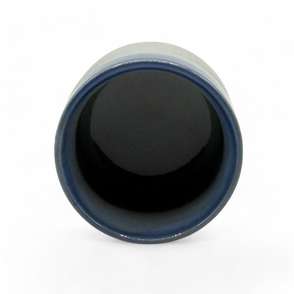 Inoue Tea Aobuchi Blue Mino-yaki Yunomi - Japanese Teacup