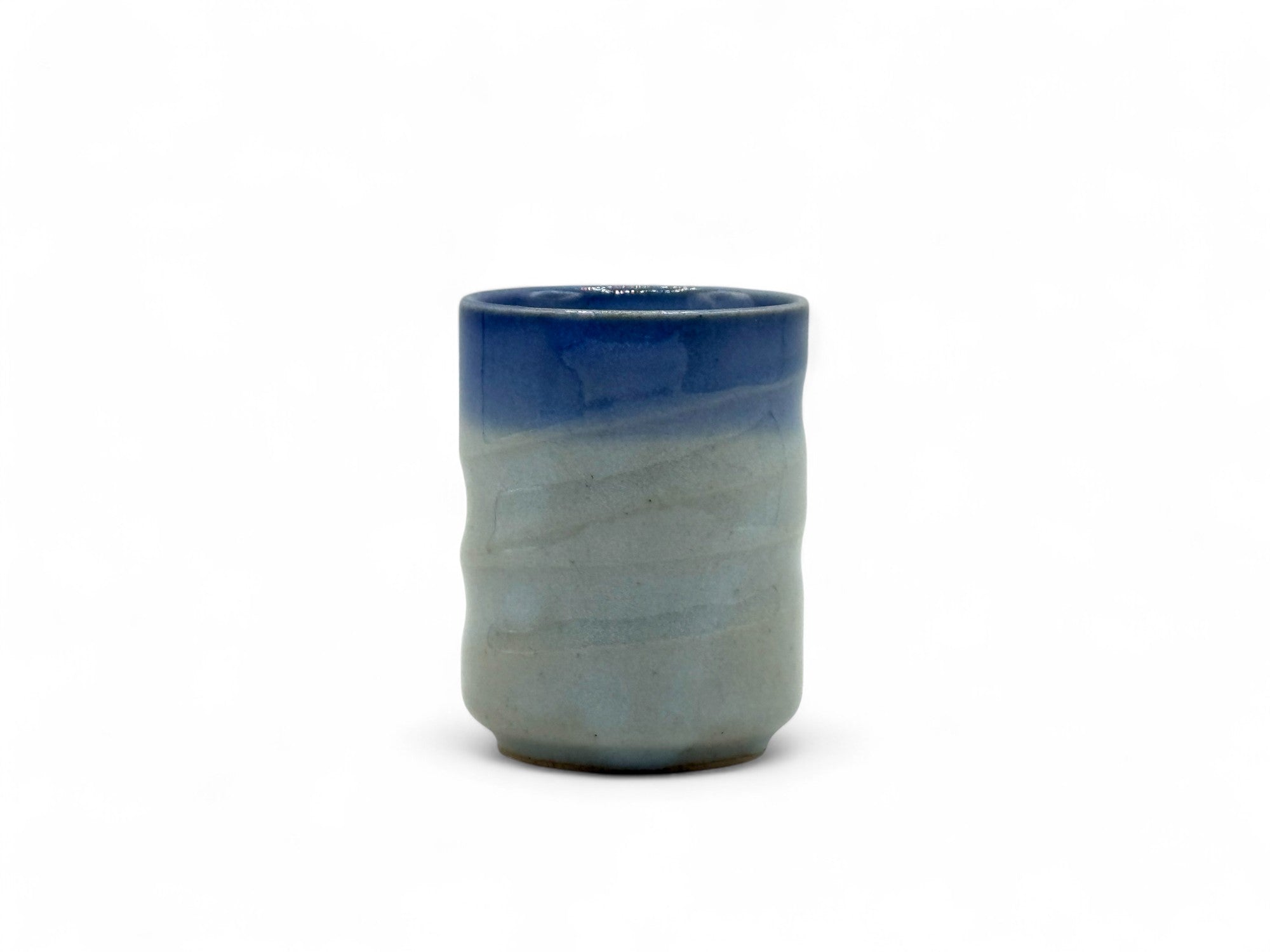 Aobuchi Blue Mino-yaki Yunomi - Japanese Teacup - Thumbnail 3