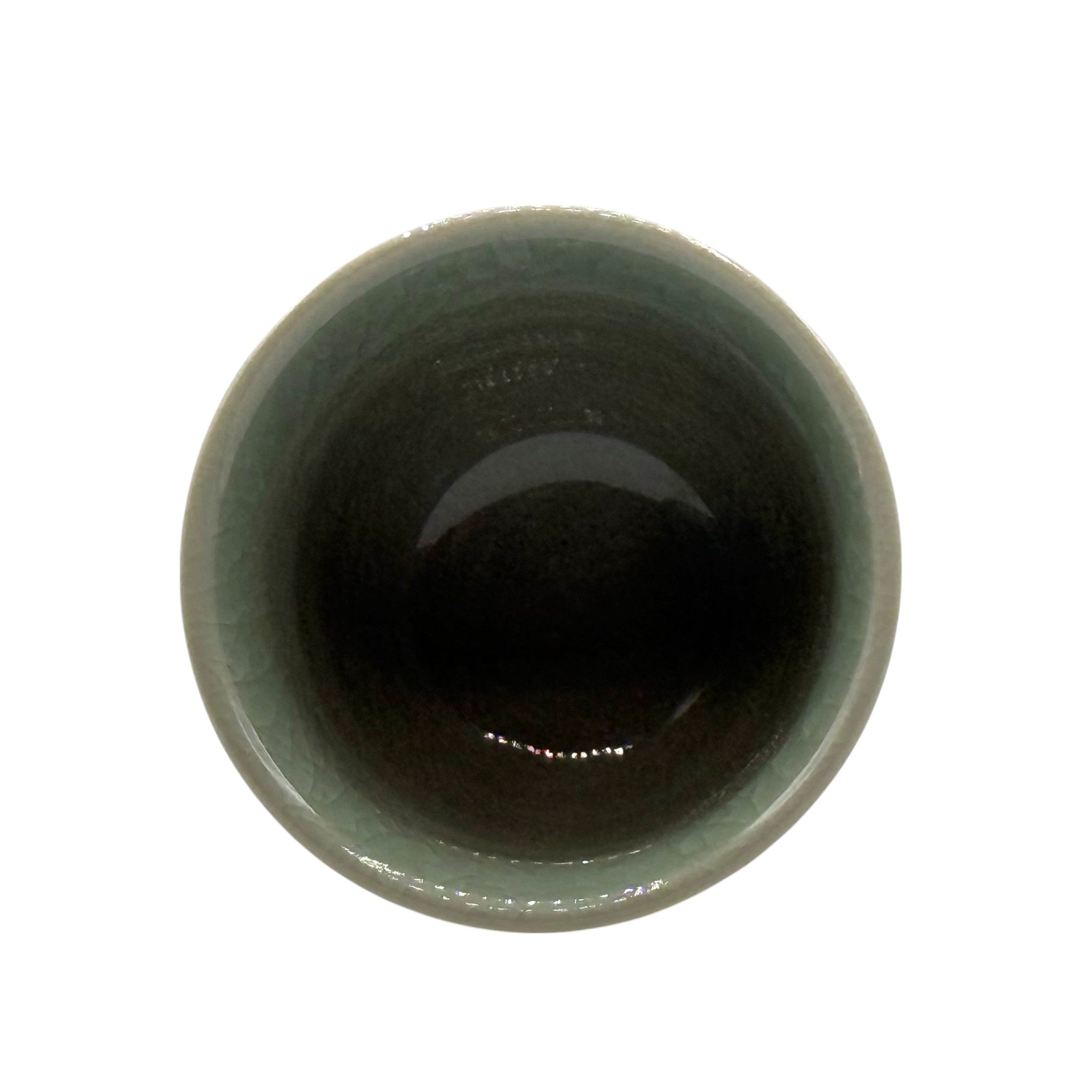 Inoue Tea Seiji Celadon Green Tall Mino-yaki Yunomi - Japanese Sencha Teacup