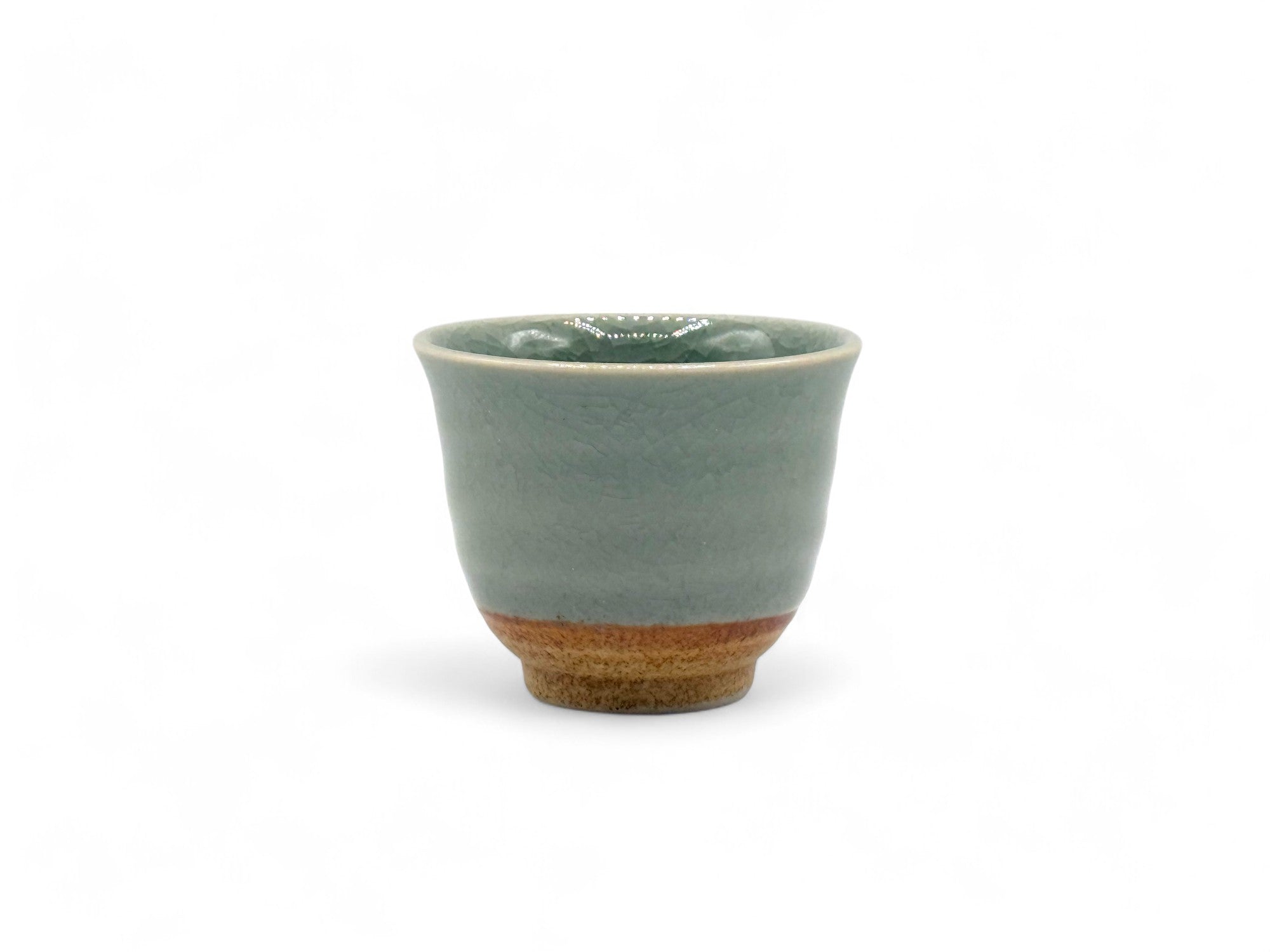 Inoue Tea Seiji Celadon Green Tall Mino-yaki Yunomi - Thumbnail 5