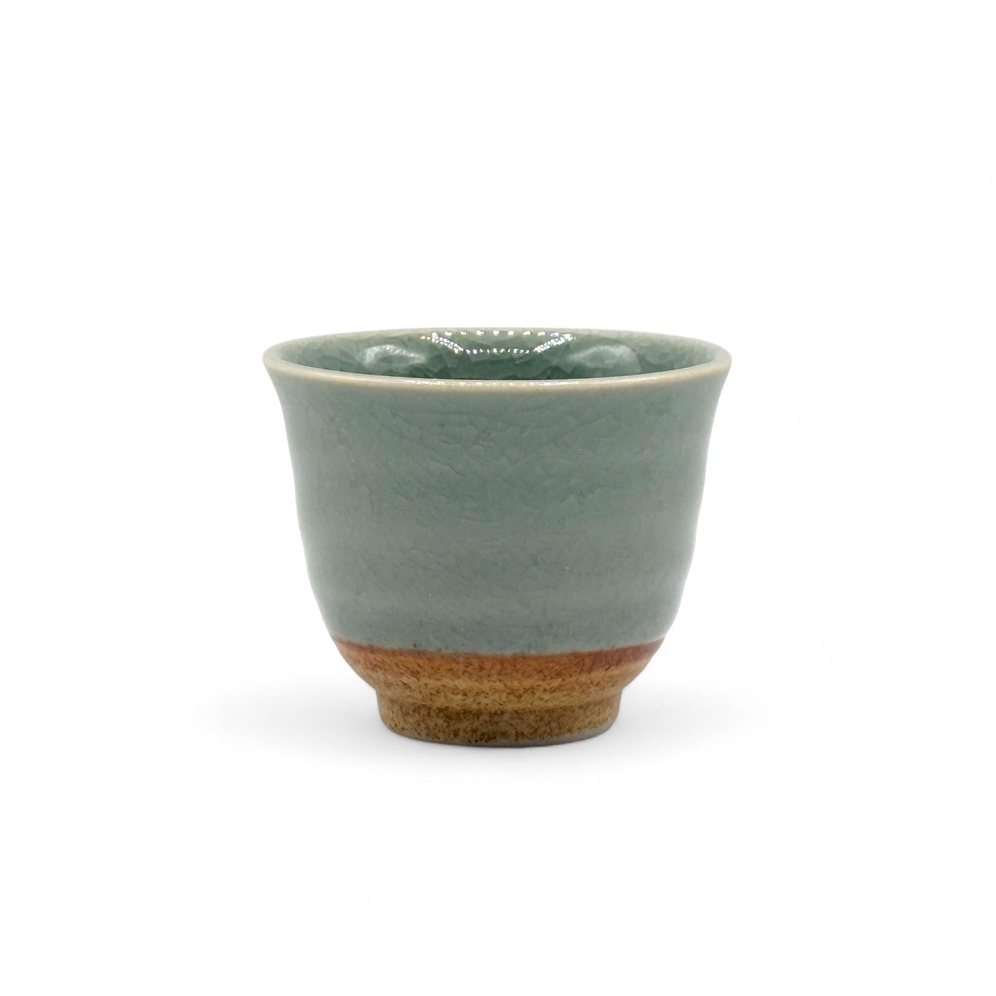 Inoue Tea Seiji Celadon Green Tall Mino-yaki Yunomi - Japanese Sencha Teacup