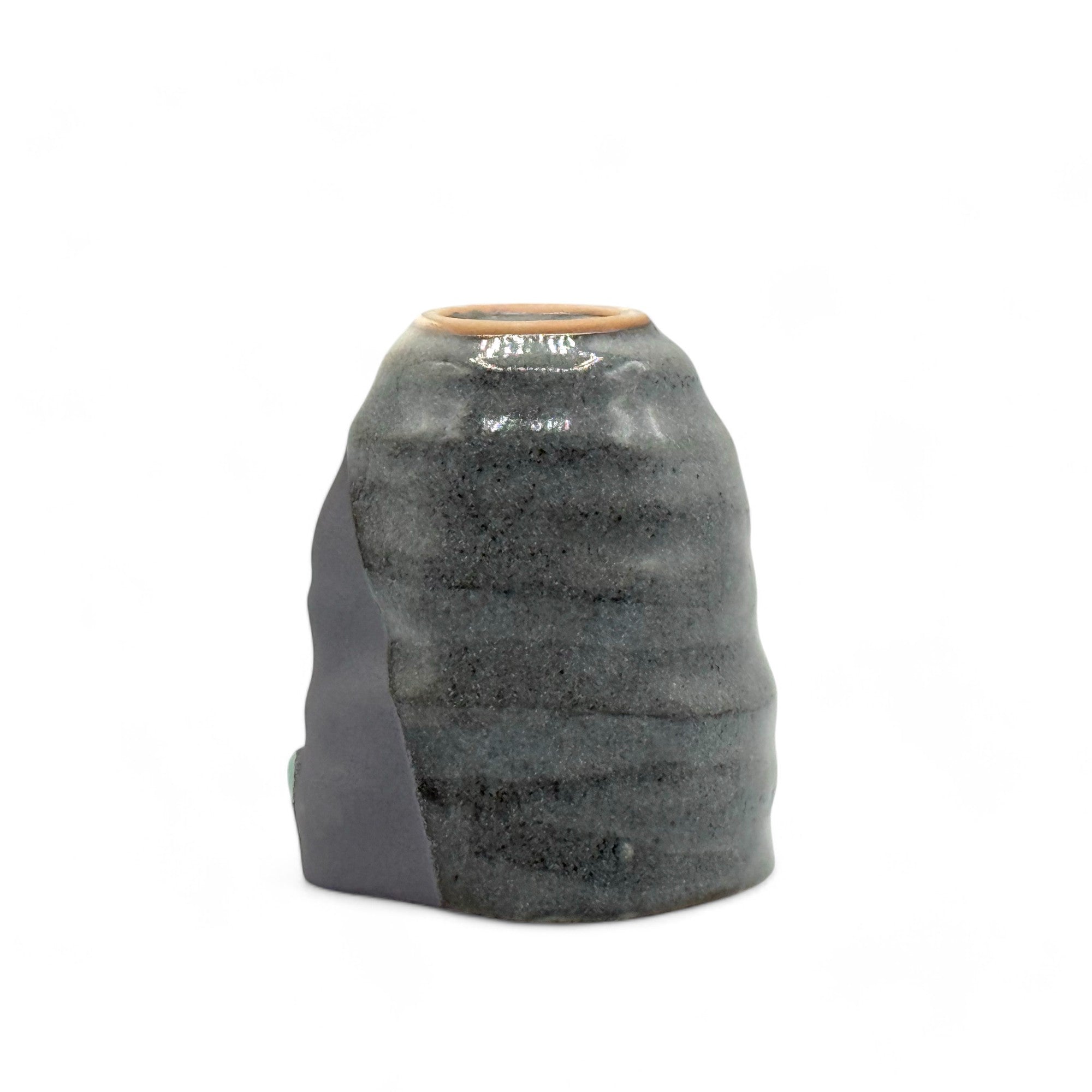 Inoue Tea Nezumi Shinrokubei Gray Mino-yaki Yunomi - Thumbnail 2