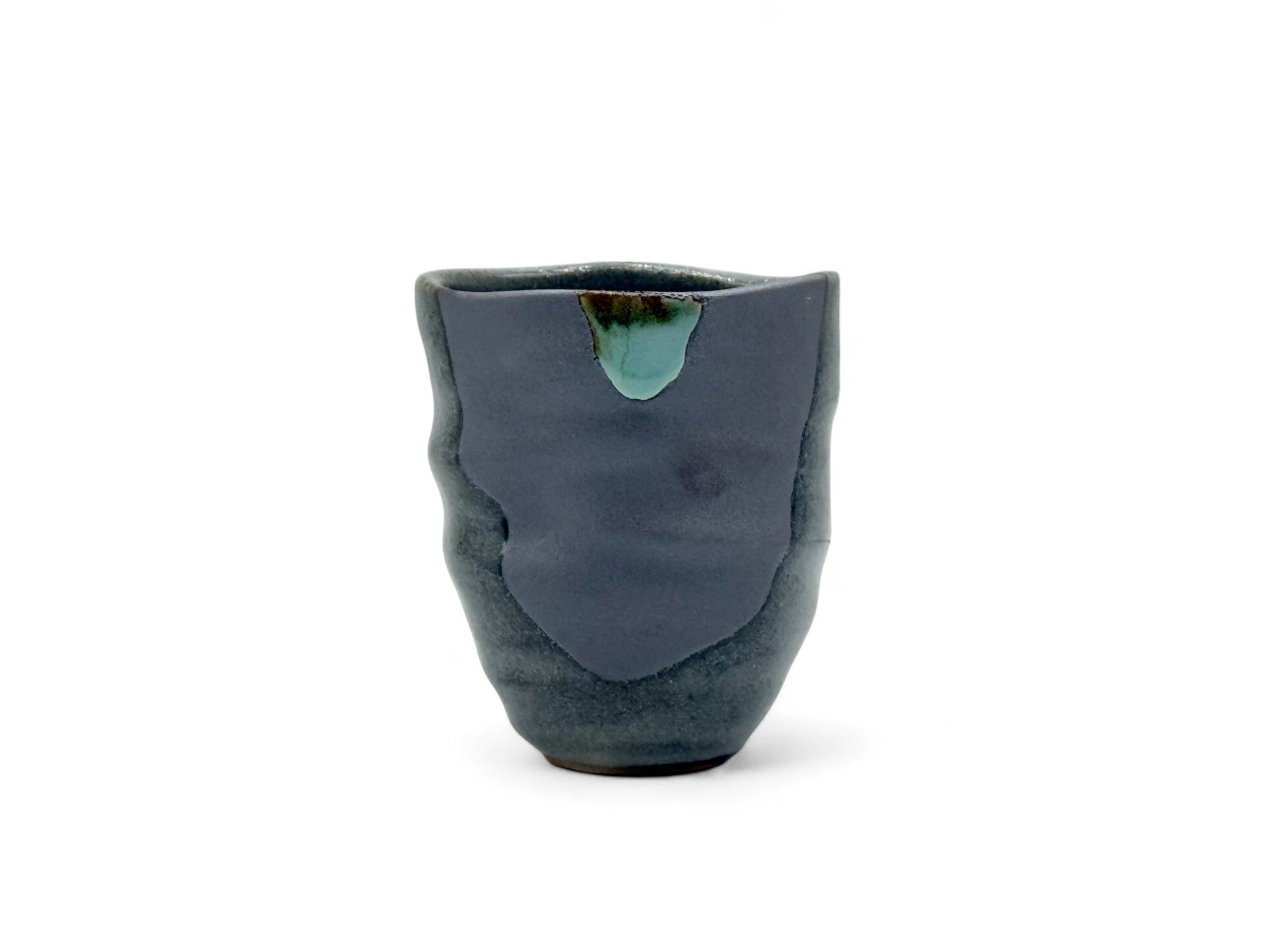 Inoue Tea Nezumi Shinrokubei Gray Mino-yaki Yunomi - Japanese Teacup