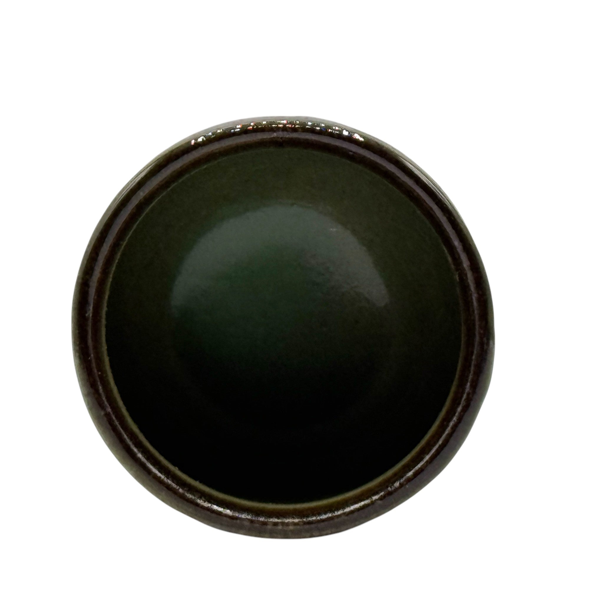 Inoue Tea Kuroitchin Hiwa Black Mino-yaki Yunomi - Japanese Teacup