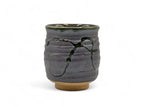 Inoue Tea Kuroitchin Hiwa Black Mino-yaki Yunomi - Japanese Teacup