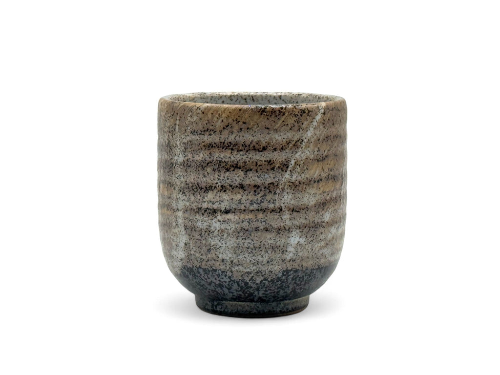 Inoue Tea Nami Brown Mino-yaki Yunomi - Japanese Teacup