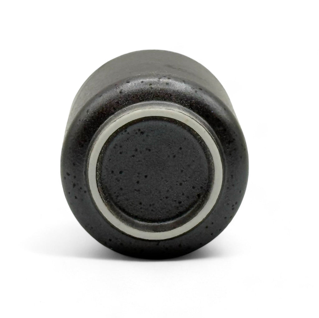 Inoue Tea Kimura Black Shigaraki-yaki Yunomi - Japanese Teacup