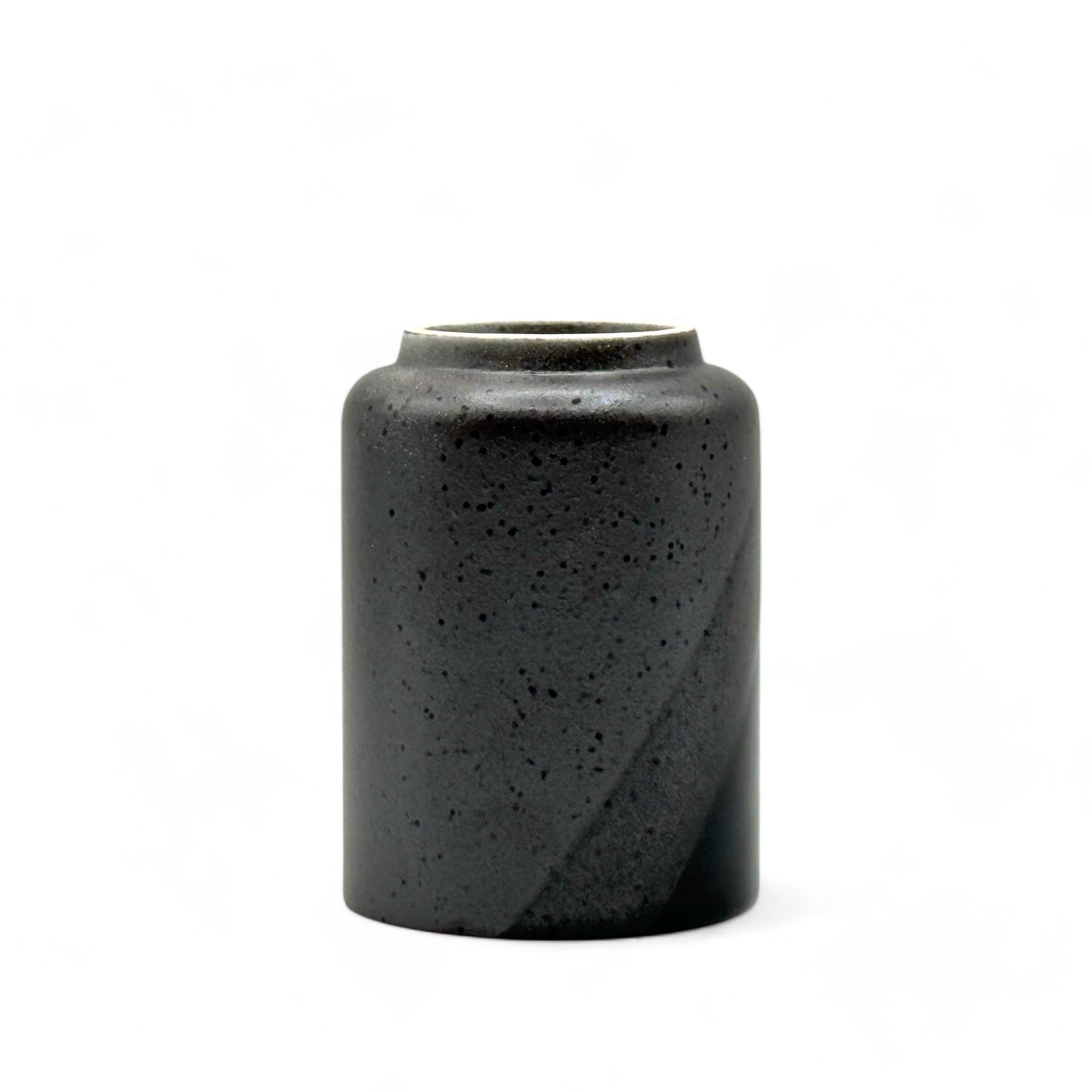 Inoue Tea Kimura Black Shigaraki-yaki Yunomi - Japanese Teacup