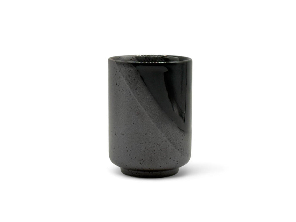 Inoue Tea Kimura Black Shigaraki-yaki Yunomi - Japanese Teacup