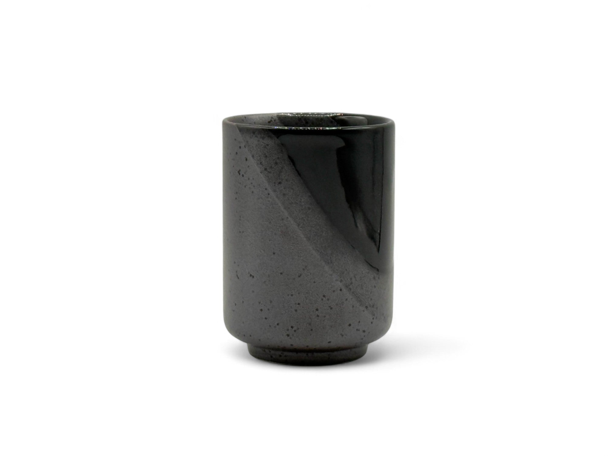 Inoue Tea Kimura Black Shigaraki-yaki Yunomi - Japanese Teacup