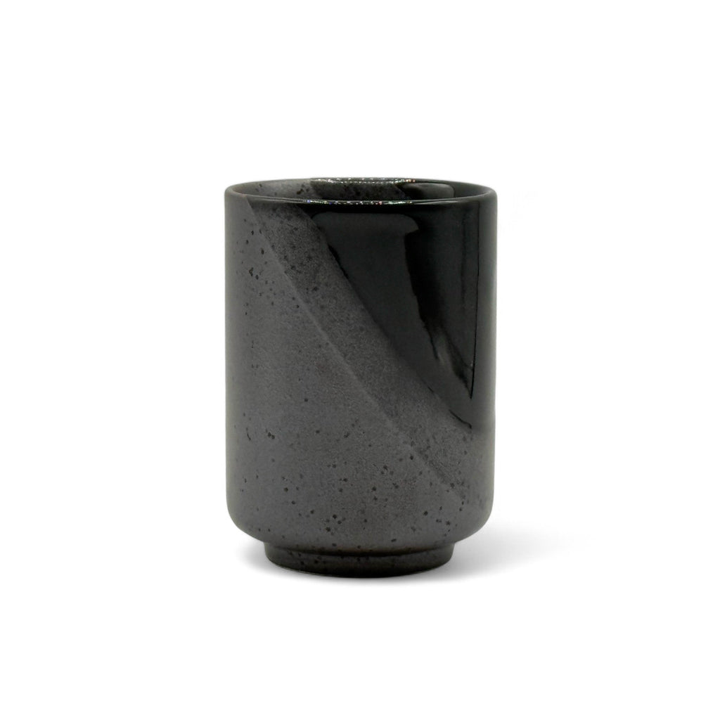 Inoue Tea Kimura Black Shigaraki-yaki Yunomi - Japanese Teacup