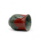 Inoue Tea Shiawase Ume Red Hasami-yaki Yunomi - Japanese Teacup