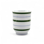 Inoue Tea Midori Stripe Green Hasami-yaki Yunomi - Japanese Teacup