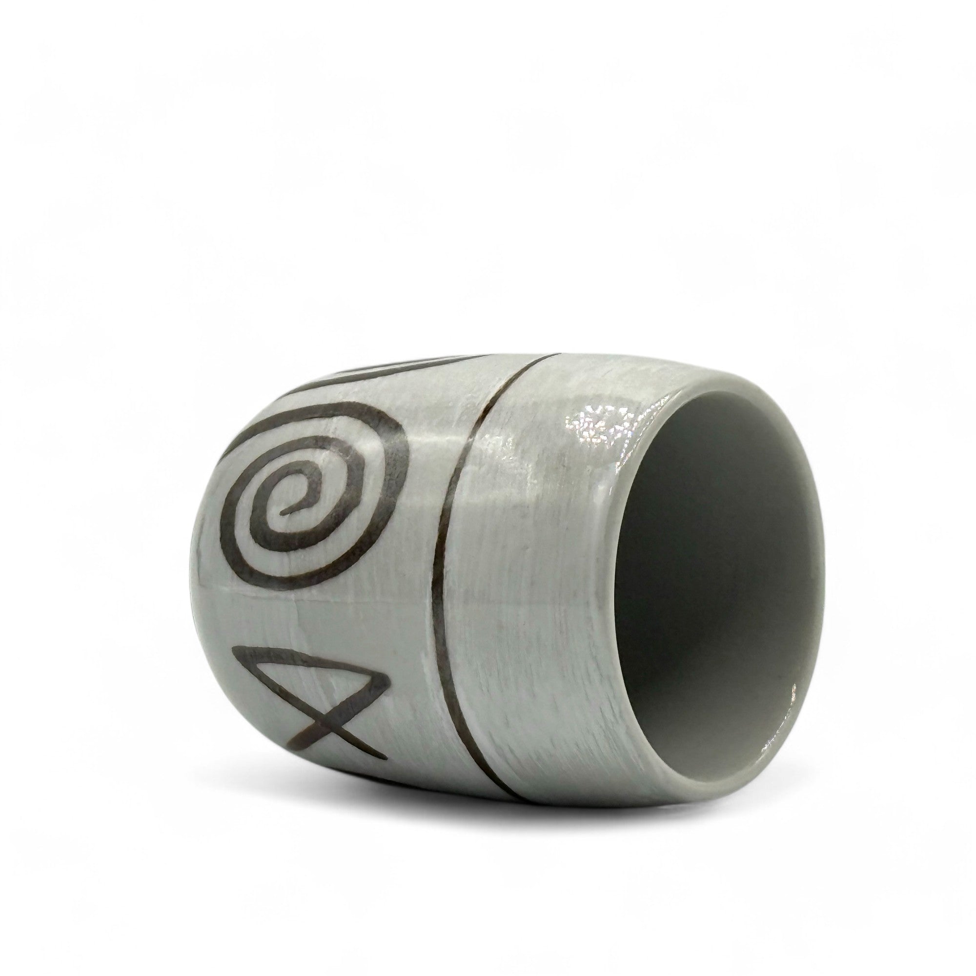 Inoue Tea Shirohake Naruto Gray Mino-yaki Yunomi