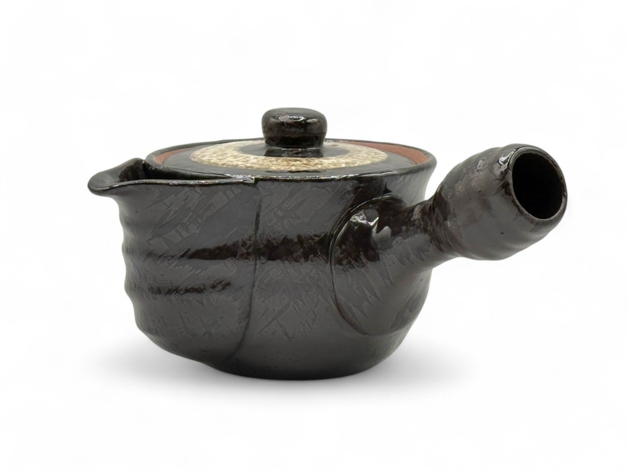 Shiro Hirokuchi Brown Tokoname-yaki Kyusu
