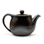 Inoue Tea Toffee Brown Banko-yaki Kyusu - Japanese Teapot