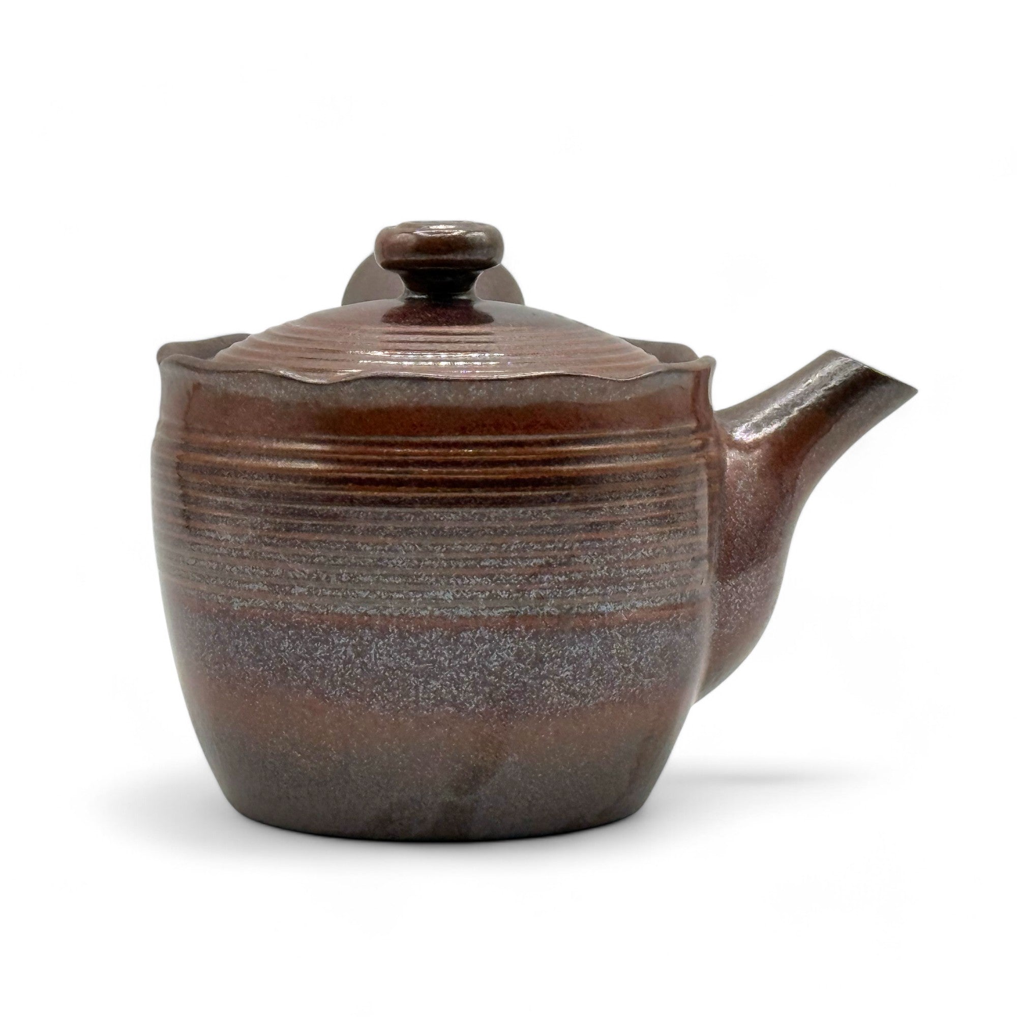 Inoue Tea Hanafubuki Flame Brown Banko-yaki Kyusu - Japanese Teapot