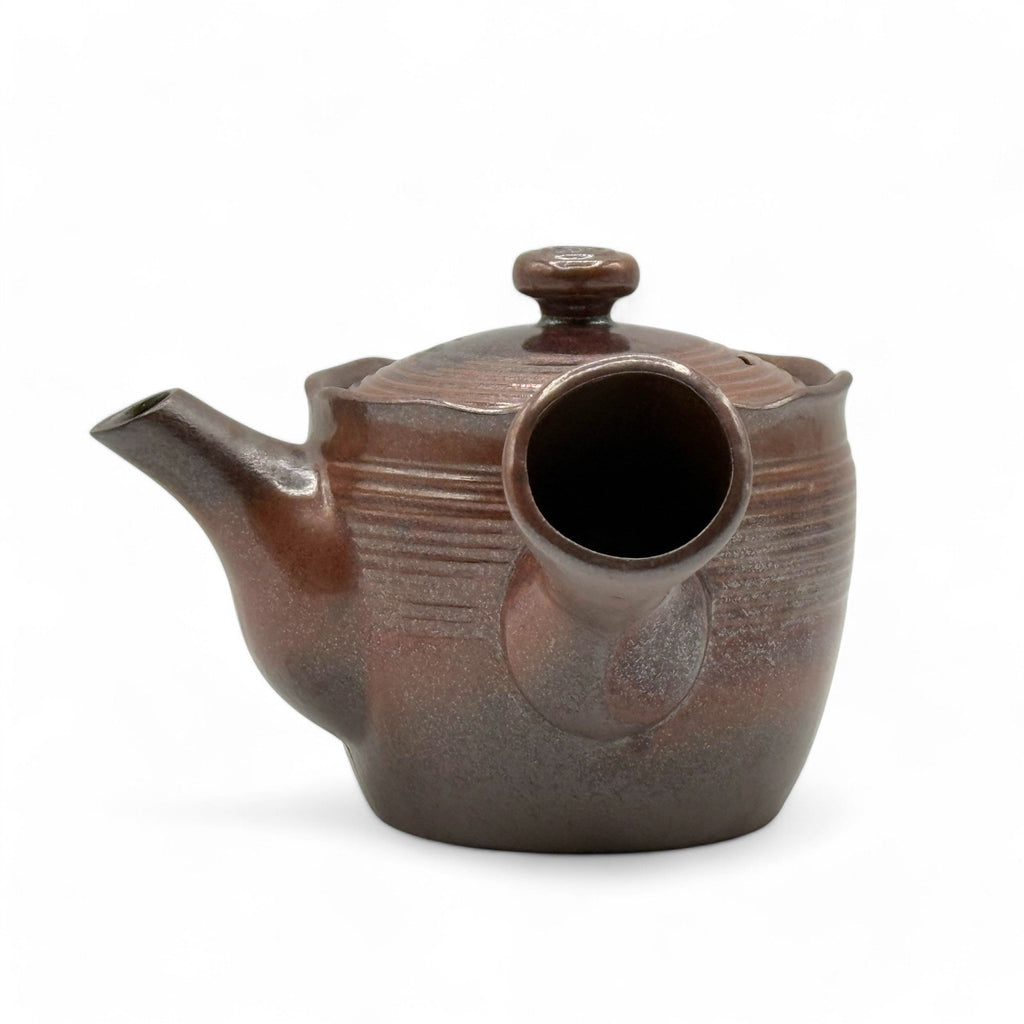 Inoue Tea Hanafubuki Flame Brown Banko-yaki Kyusu - Japanese Teapot