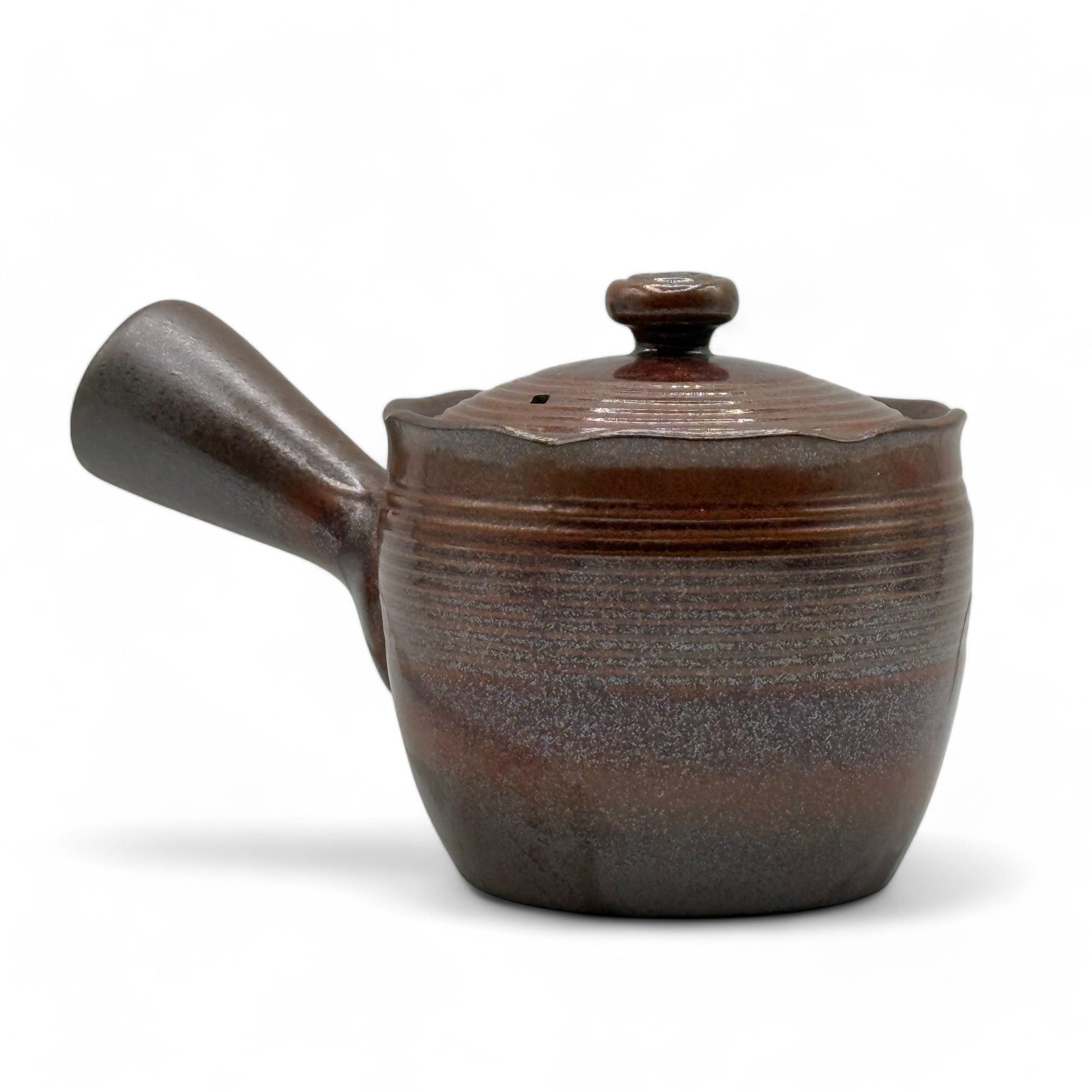 Inoue Tea Hanafubuki Flame Brown Banko-yaki Kyusu - Japanese Teapot