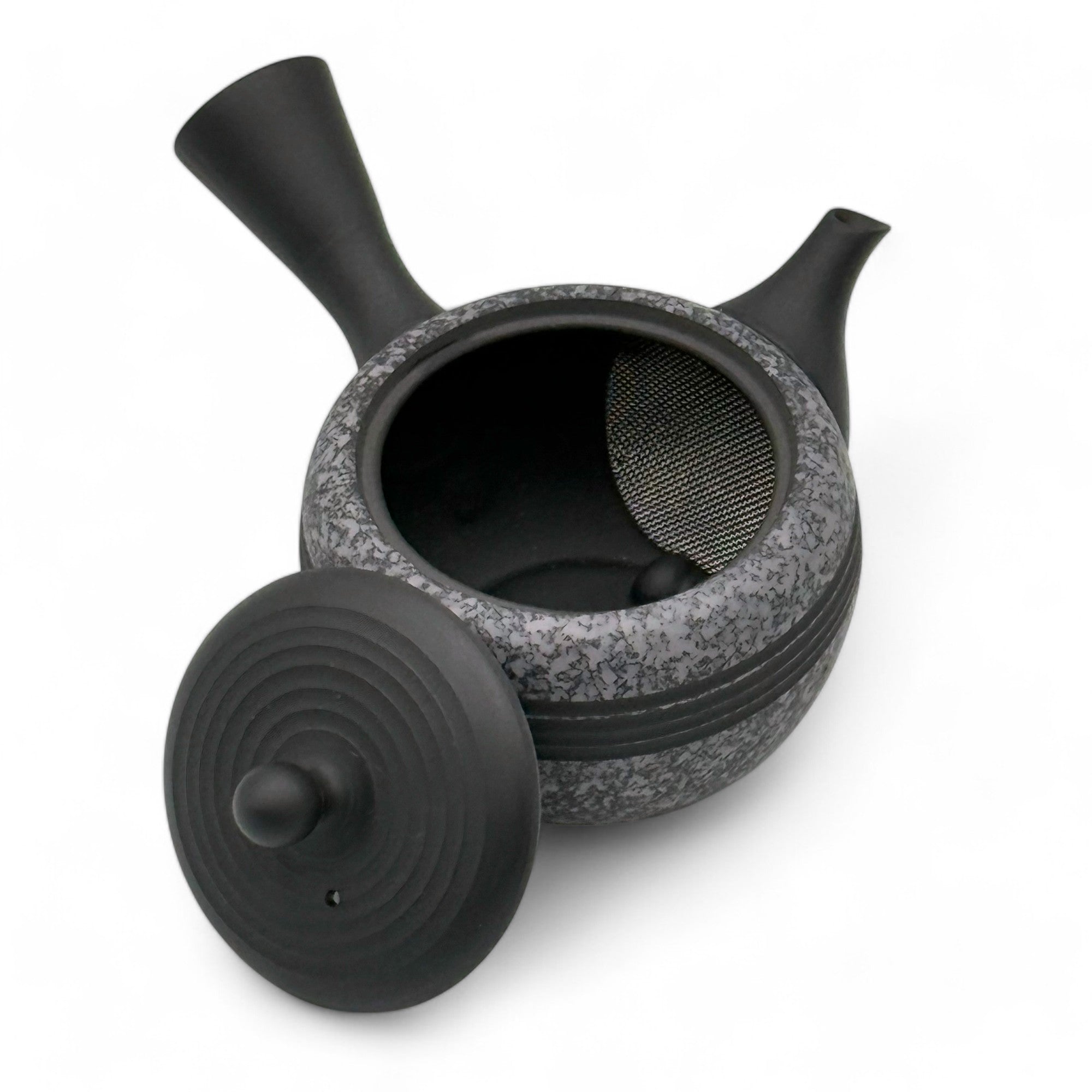 Inoue Tea Komaru Gray Tokoname-yaki Kyusu by Haku yō - Japanese Mini Teapot