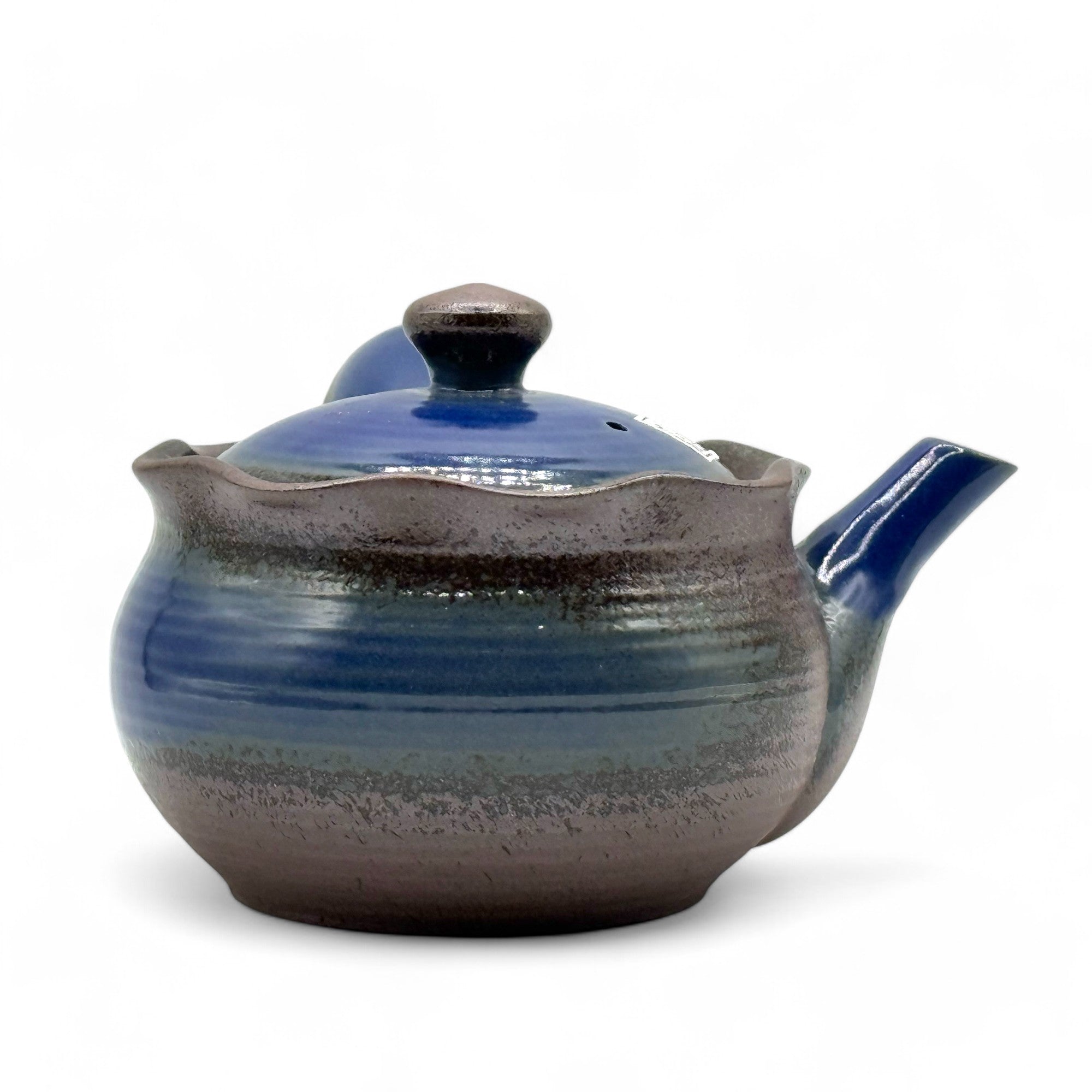 Inoue Tea Hana Mizuki Blue Banko-yaki Kyusu - Japanese Teapot