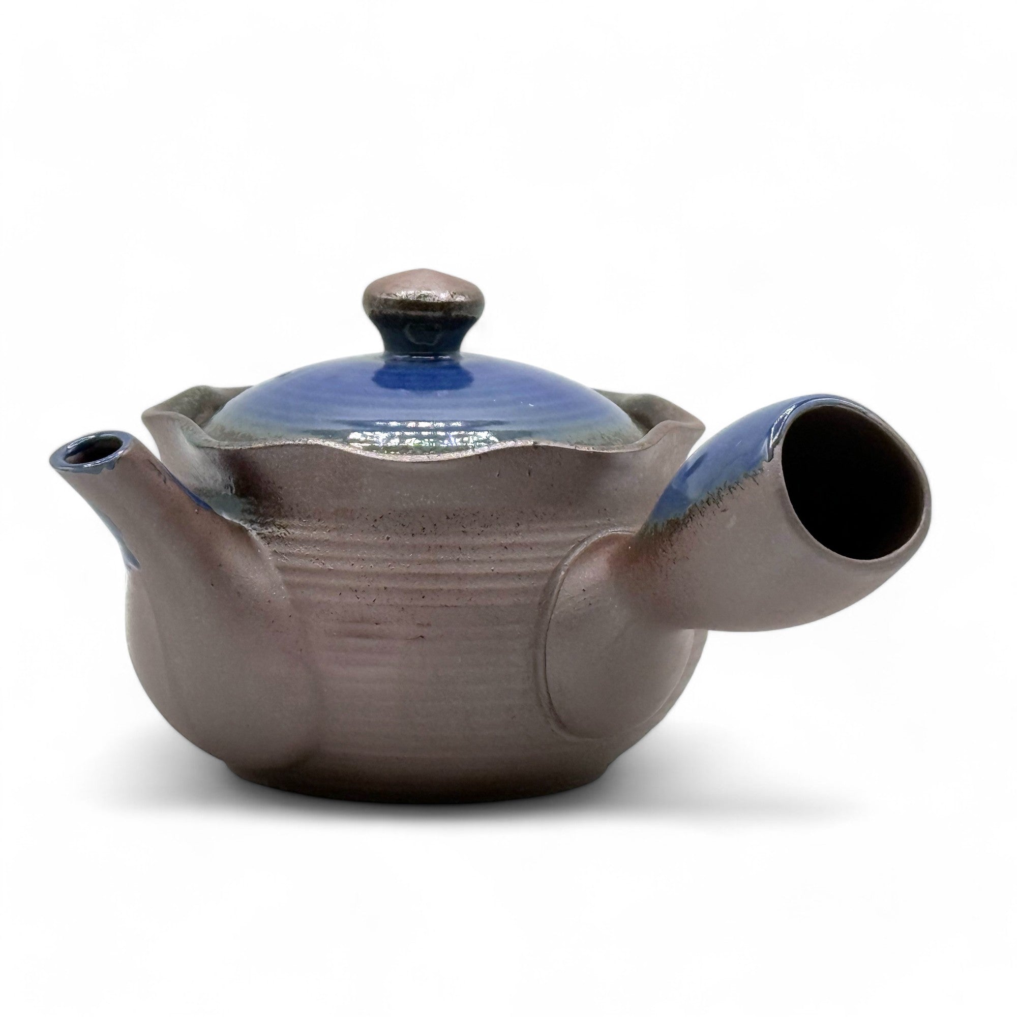 Inoue Tea Hana Mizuki Blue Banko-yaki Kyusu - Japanese Teapot