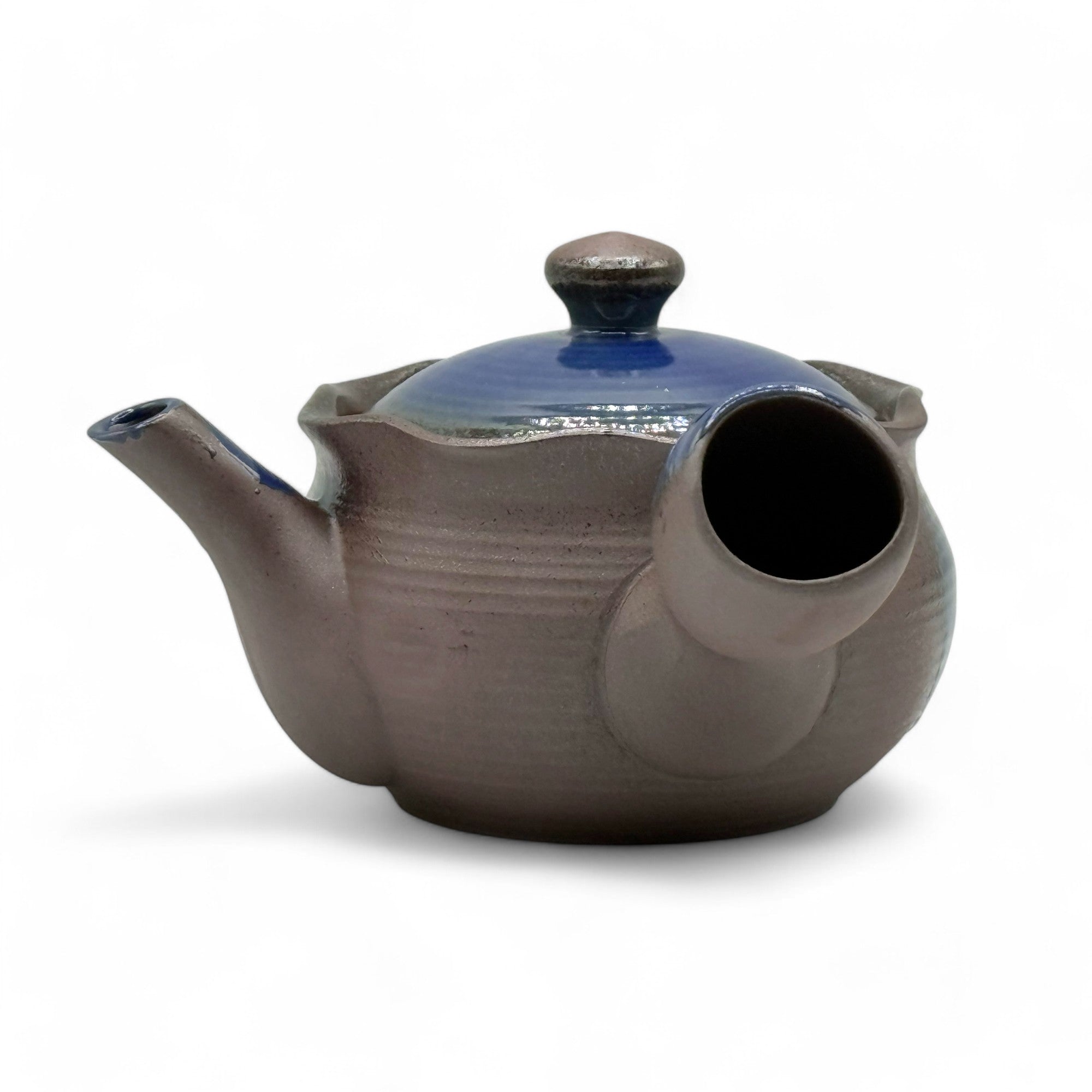 Inoue Tea Hana Mizuki Blue Banko-yaki Kyusu - Japanese Teapot