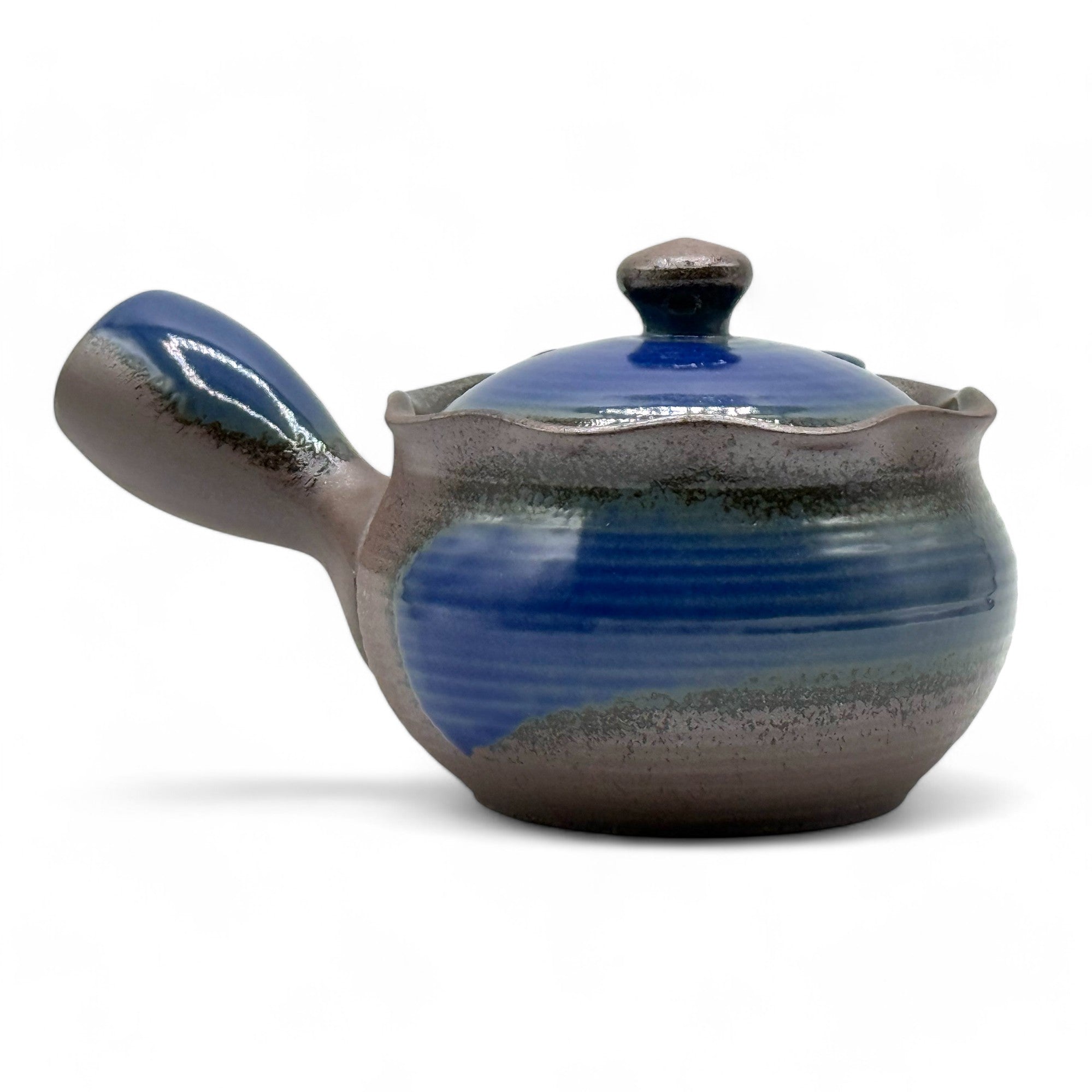 Inoue Tea Hana Mizuki Blue Banko-yaki Kyusu - Japanese Teapot