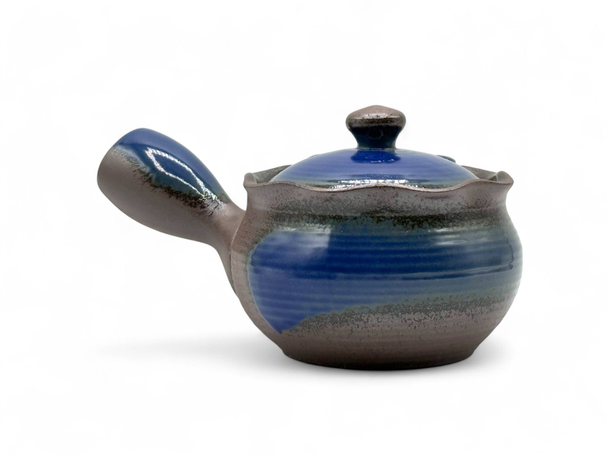 Inoue Tea Hana Mizuki Blue Banko-yaki Kyusu - Japanese Teapot