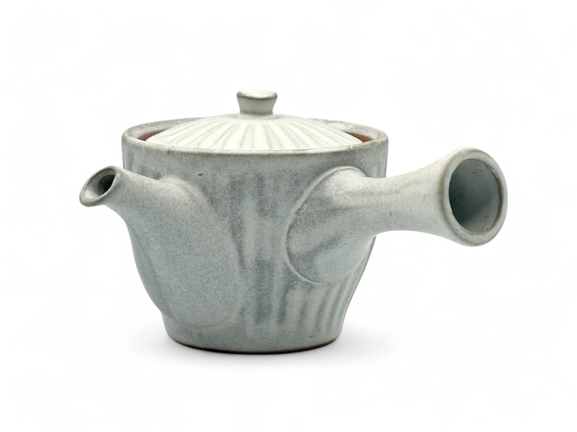 Inoue Tea Kiku Kohiki Rustic White Tokoname-yaki Kyusu - Japanese Teapot