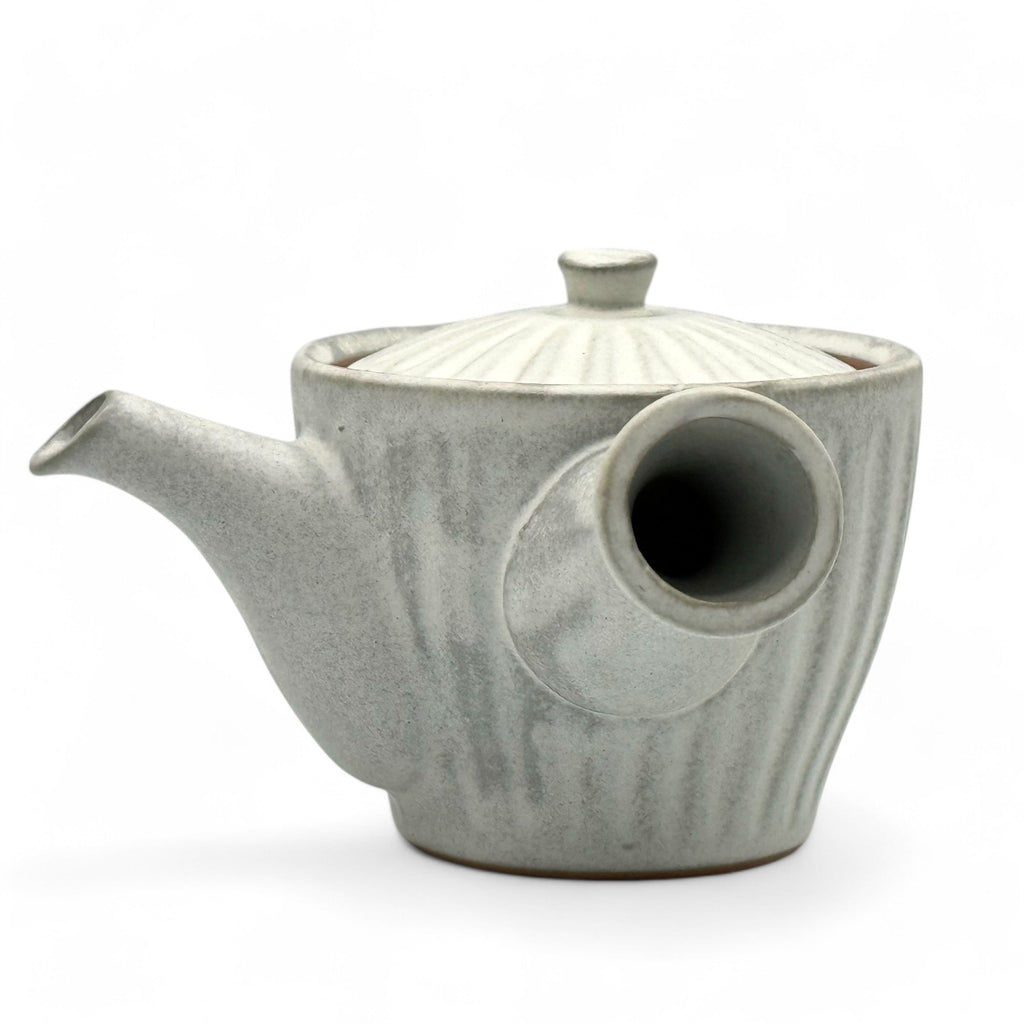 Inoue Tea Kiku Kohiki Rustic White Tokoname-yaki Kyusu - Japanese Teapot