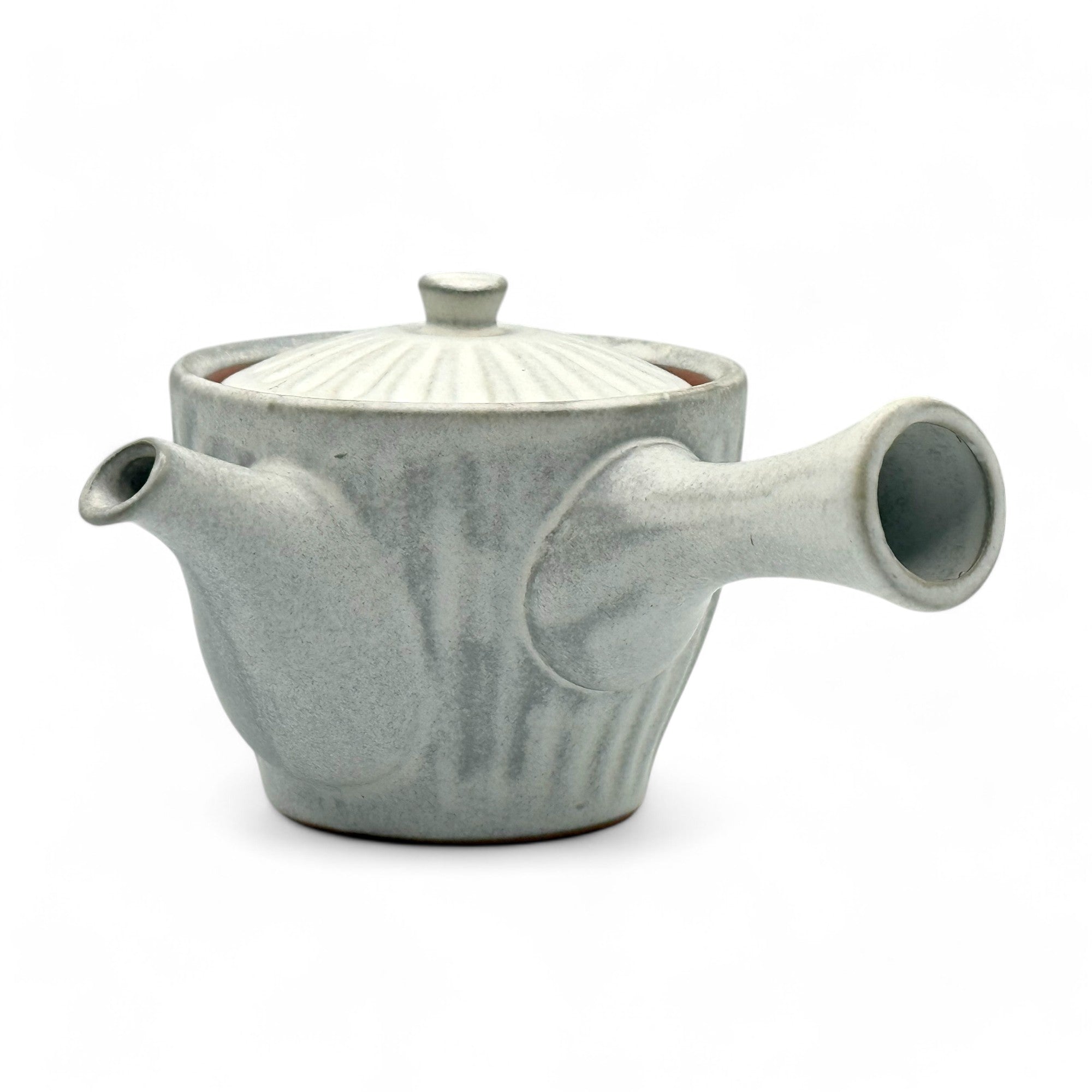 Inoue Tea Kiku Kohiki Rustic White Tokoname-yaki Kyusu - Japanese Teapot