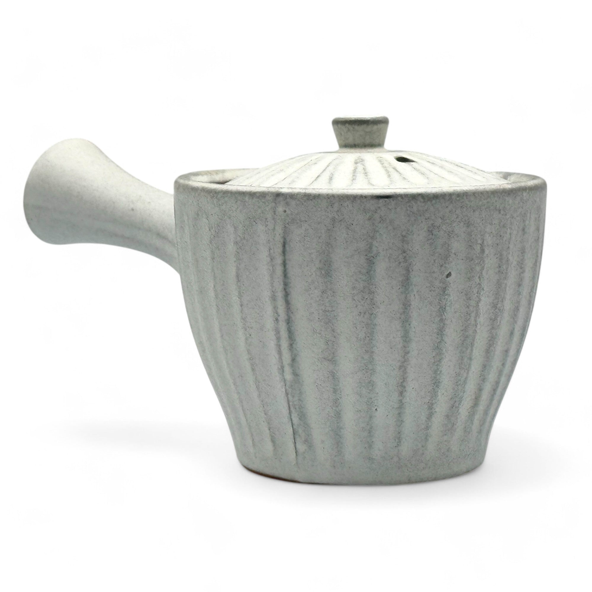 Inoue Tea Kiku Kohiki Rustic White Tokoname-yaki Kyusu - Japanese Teapot