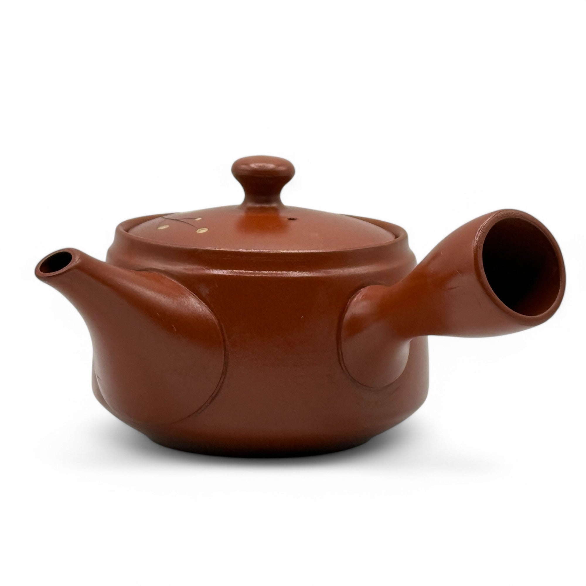 Inoue Tea Fusensaku Hakubai White Blossom Red Tokoname-yaki Kyusu - Japanese Teapot